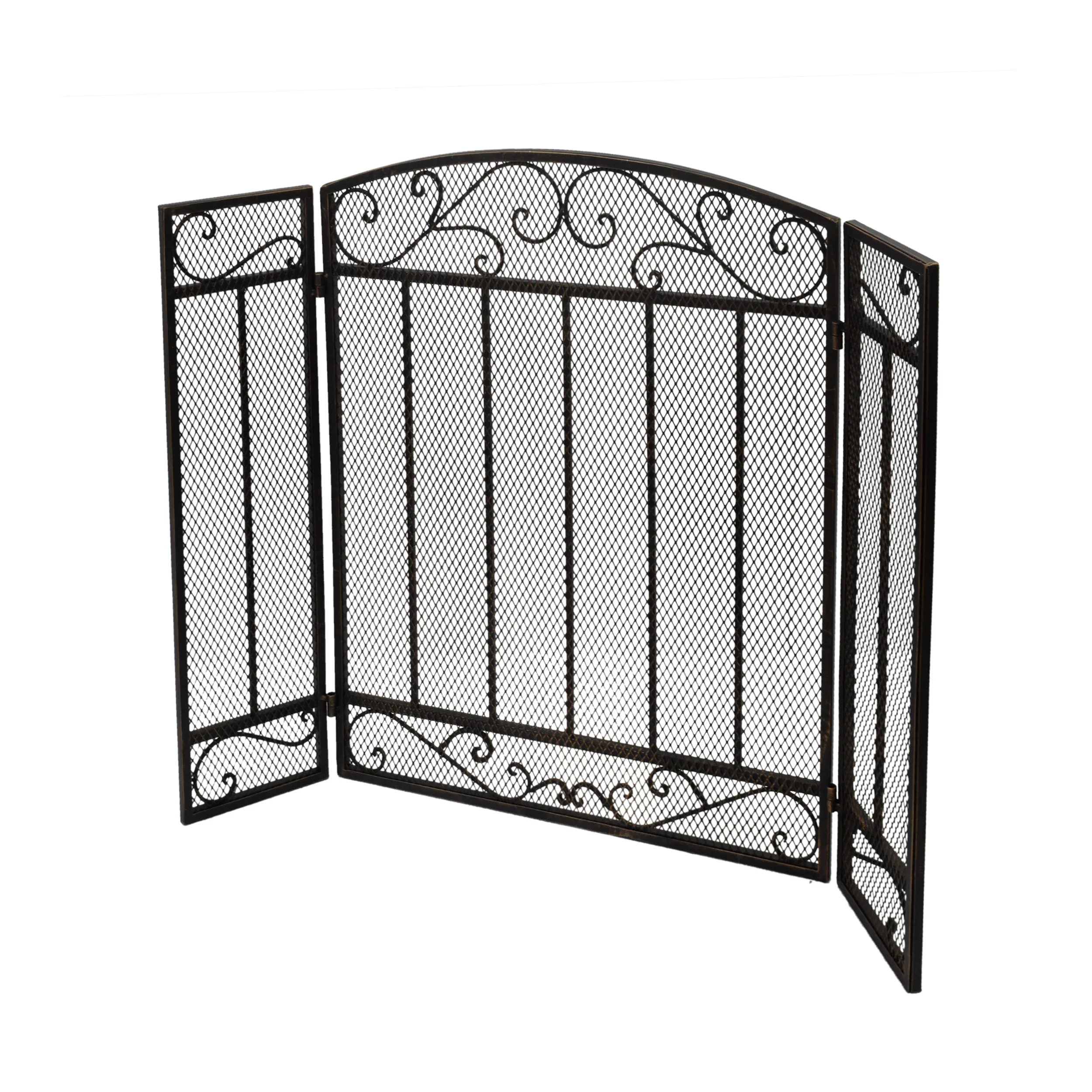 Fernando Contemporary Three Panel Iron Firescreen - furnishings