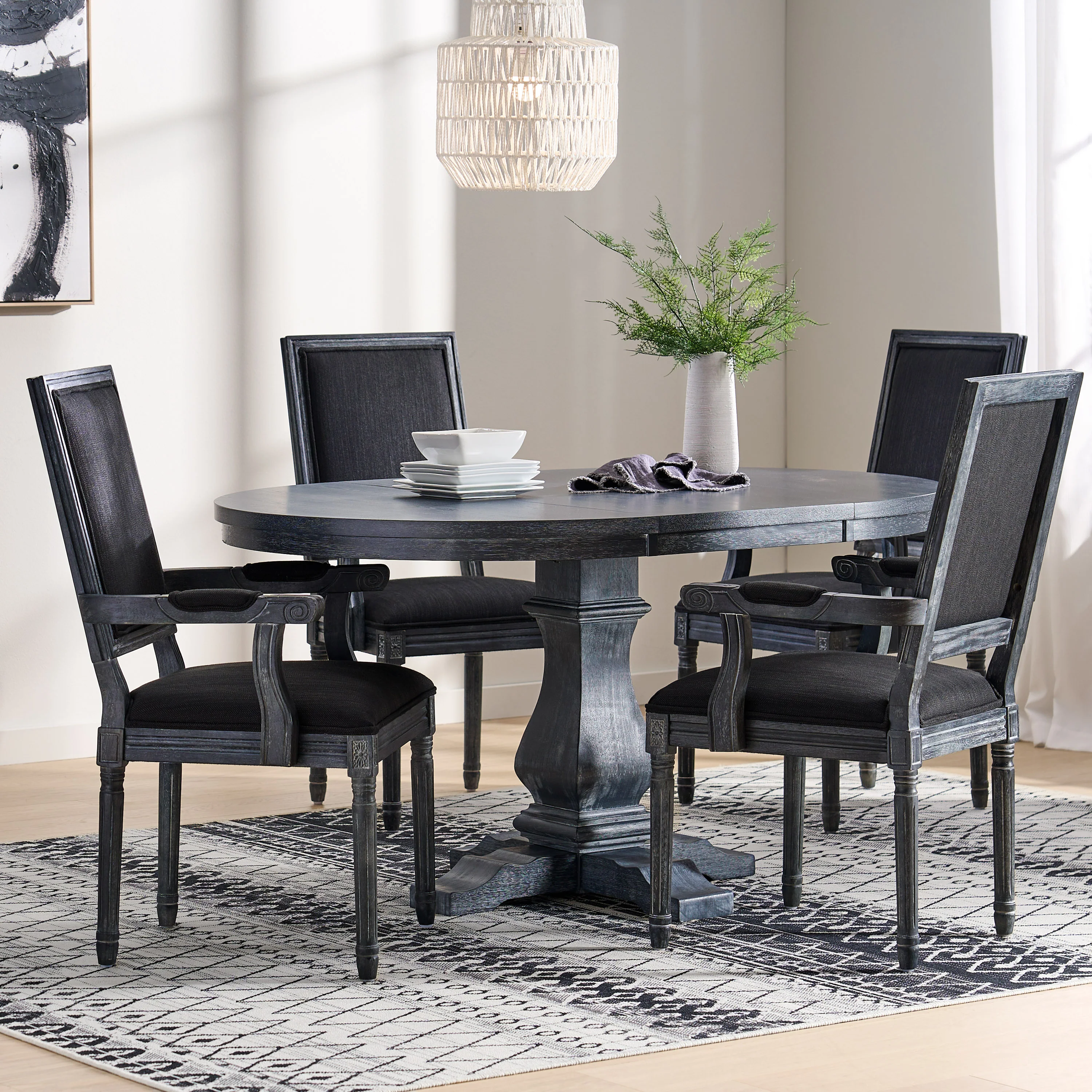 Ashlyn French Country Wood 5-Piece Expandable Dining Set - furnishings