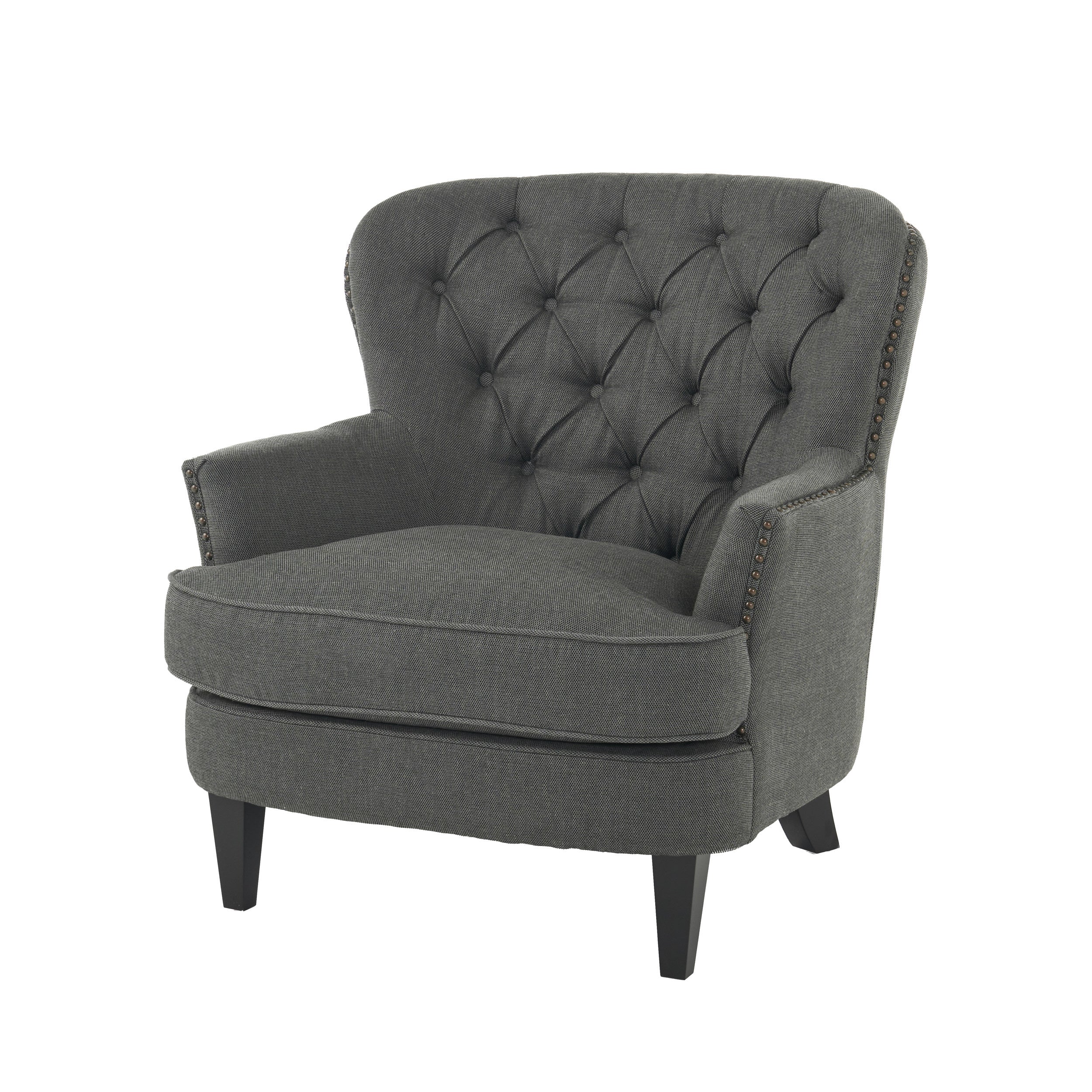 Alfred Button Tufted Fabric Club Chair - furnishings