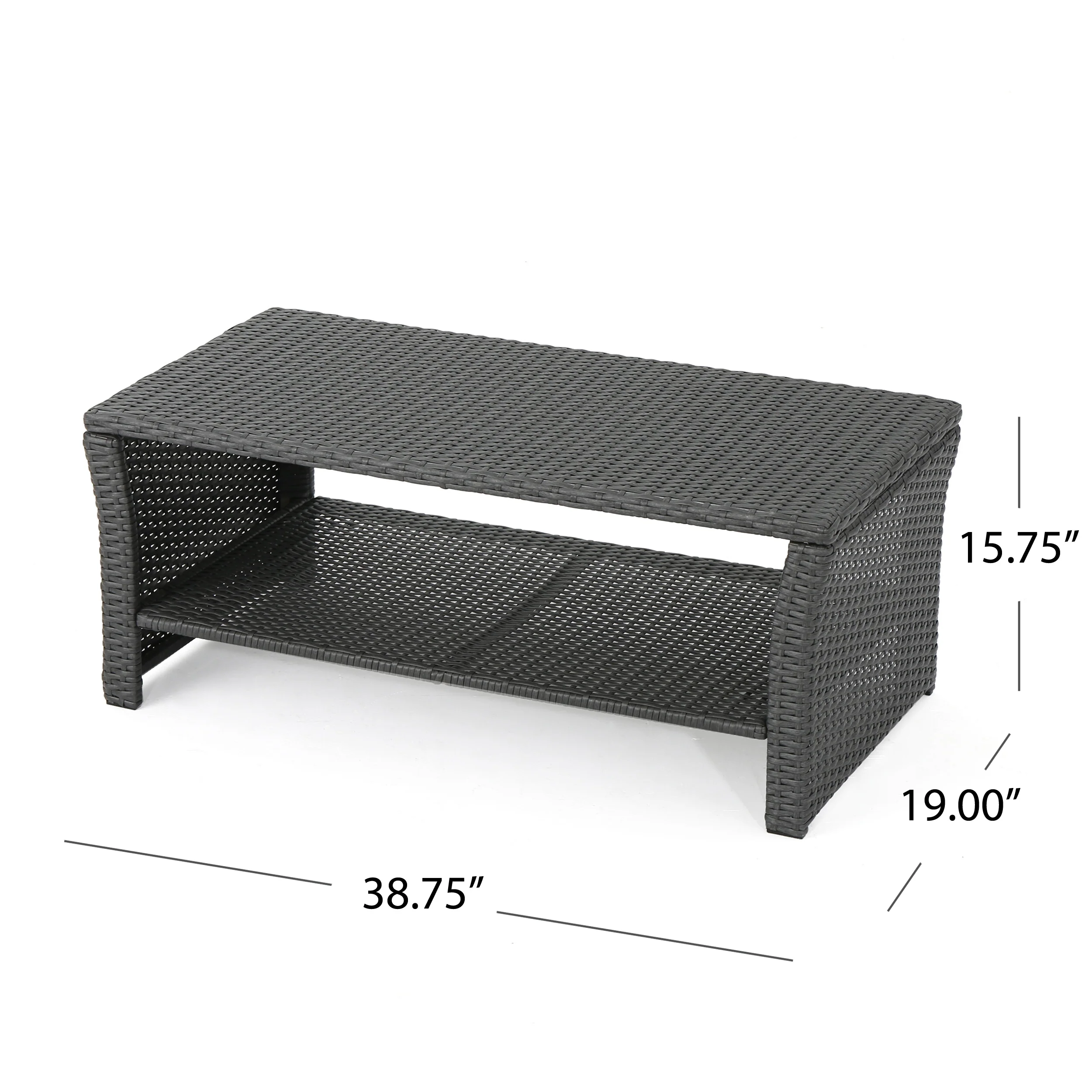 Lucia Outdoor 6-Seater Wicker Conversation Set with Coffee Table - furnishings