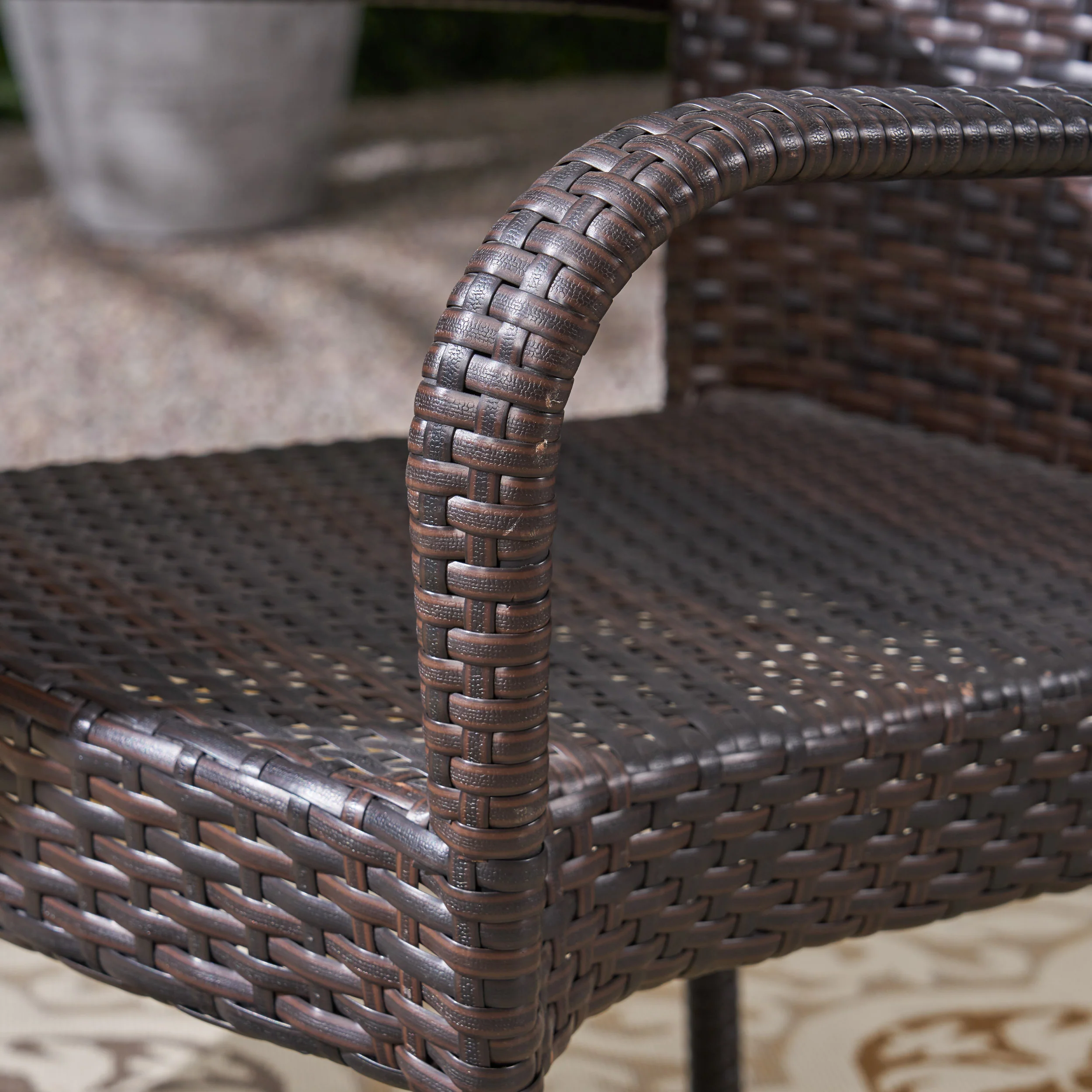 Stanford Outdoor 5 Piece Wood and Wicker Dining Set - furnishings