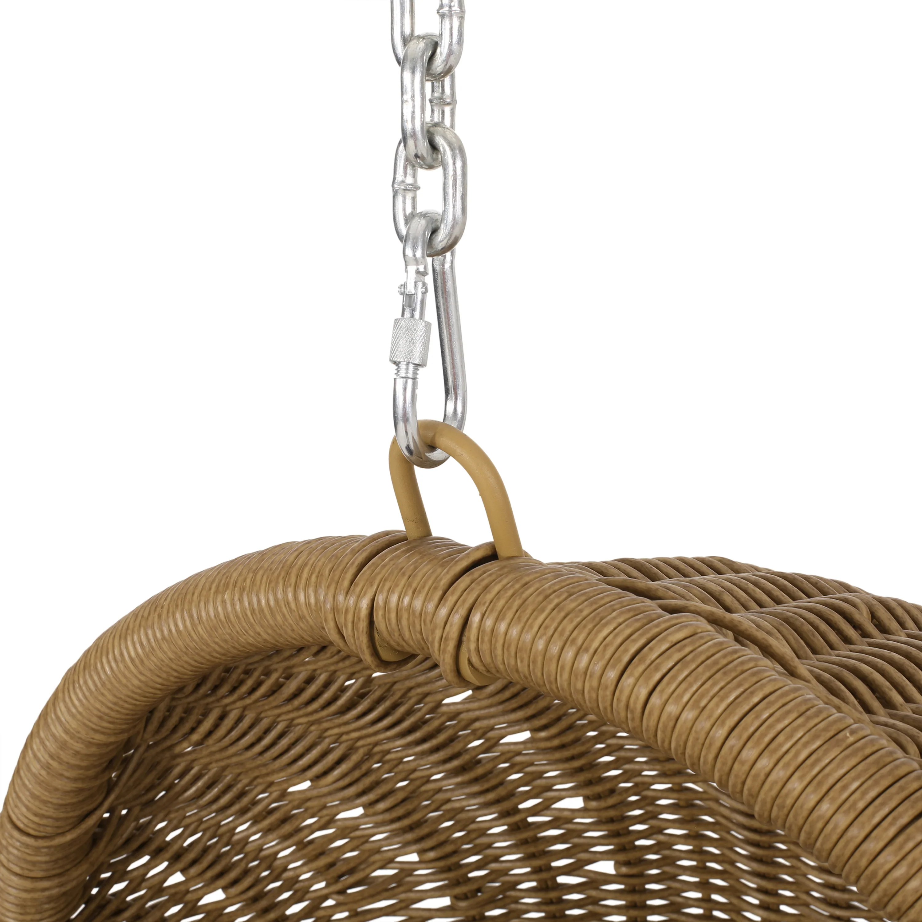 Yukon Outdoor Wicker Hanging Basket Chair with Cushions - furnishings