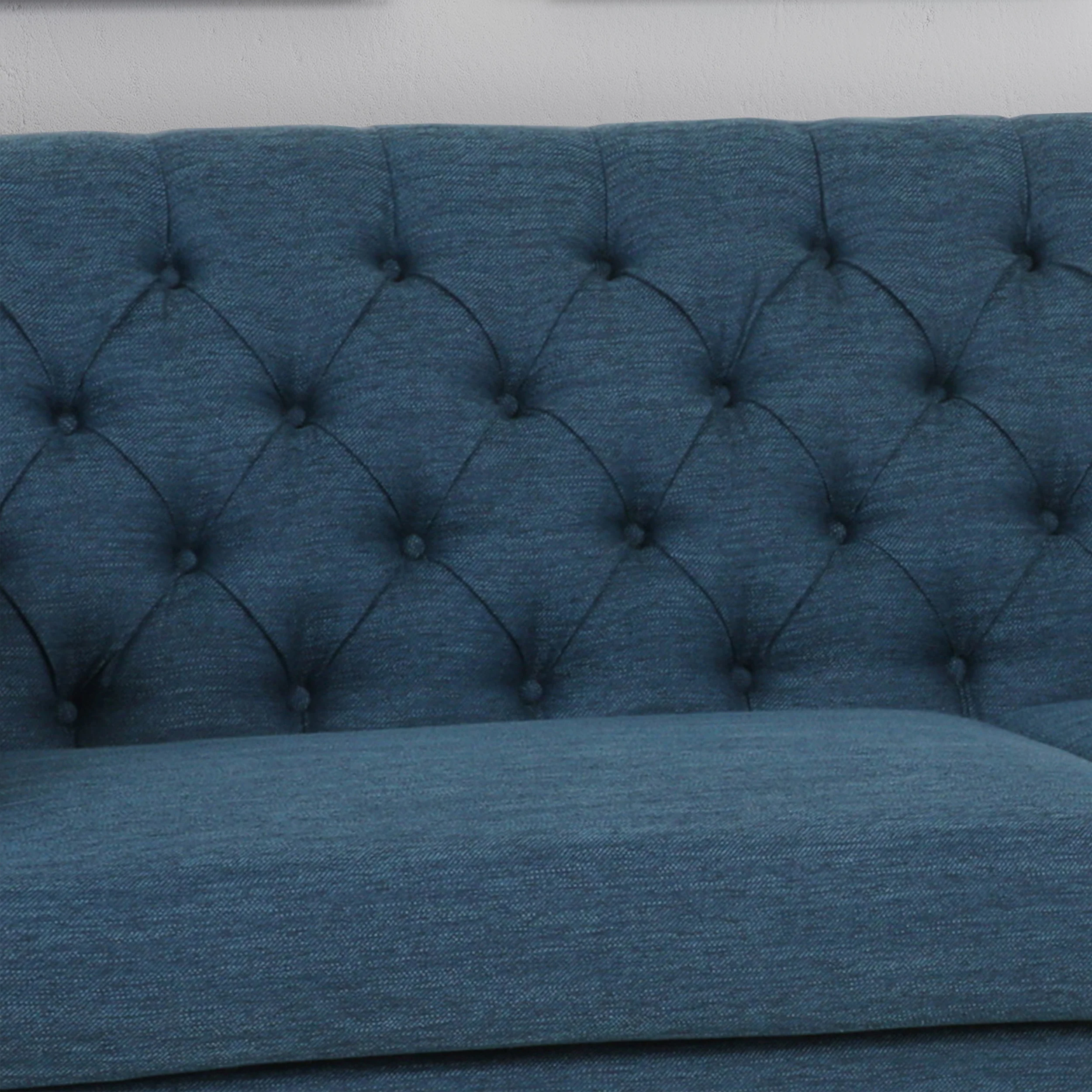 Maysin Contemporary Tufted Fabric 3 Seater Sofa - furnishings