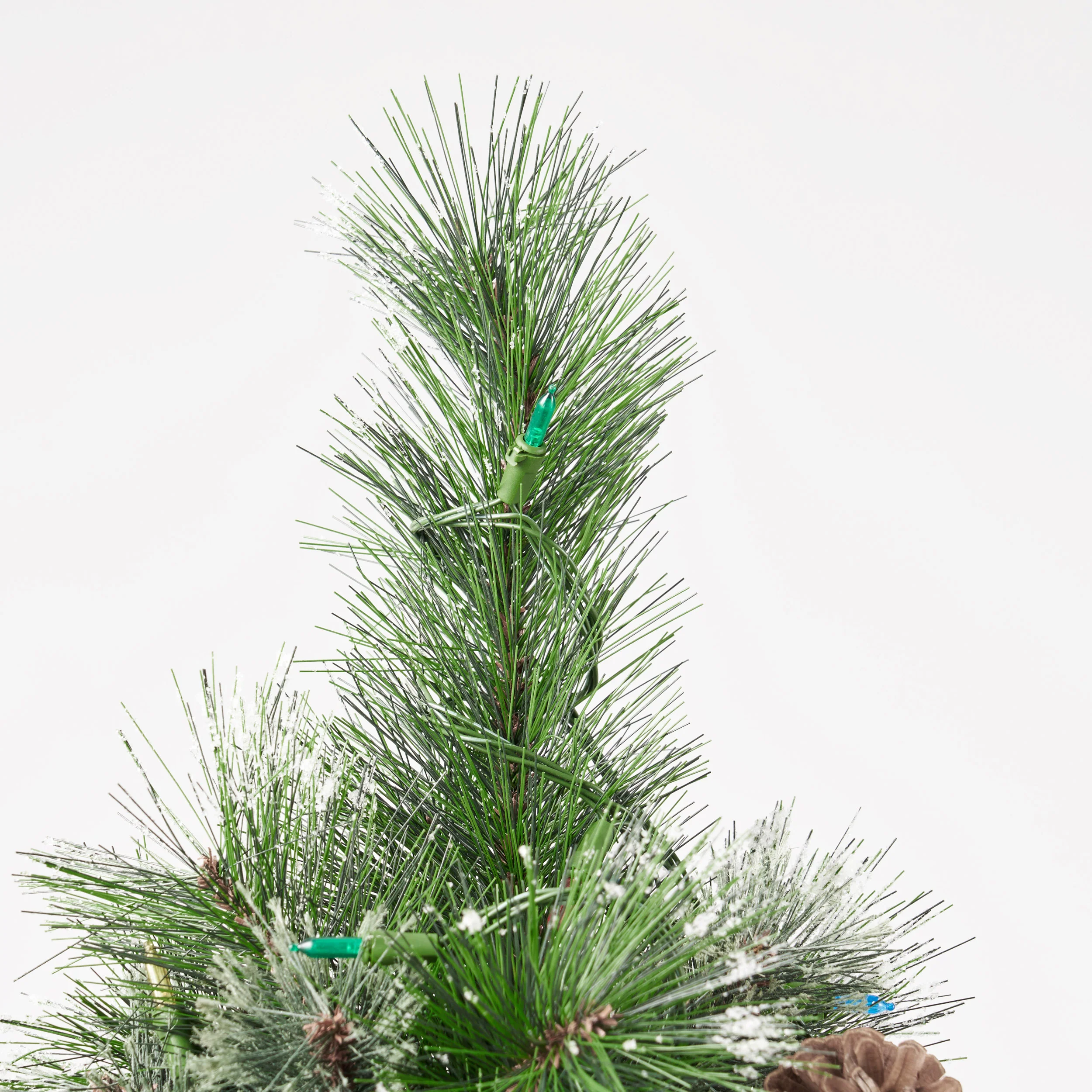 7-foot Cashmere Pine Pre-Lit Artificial Christmas Tree with Snowy Branches and Pinecones - furnishings