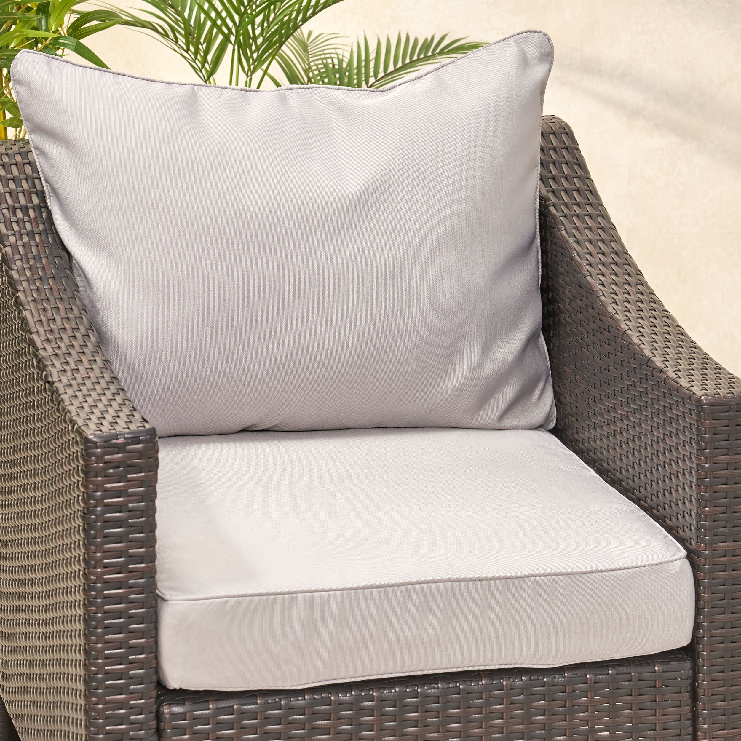 Luciella Outdoor Water Resistant Fabric Club Chair Cushions with Piping - furnishings