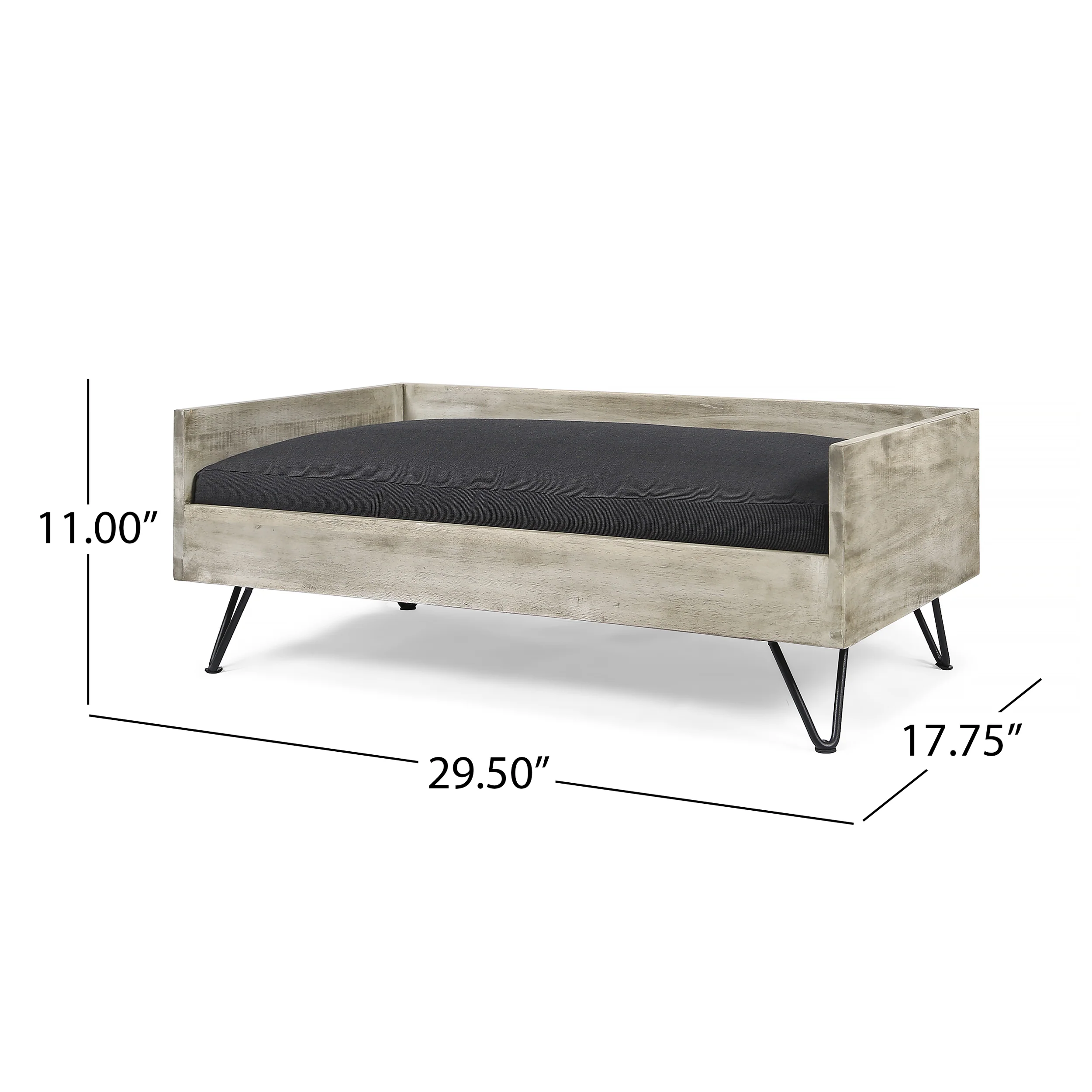 Ophelia Mid-Century Modern Cushioned Wood Frame Dog Bed - furnishings