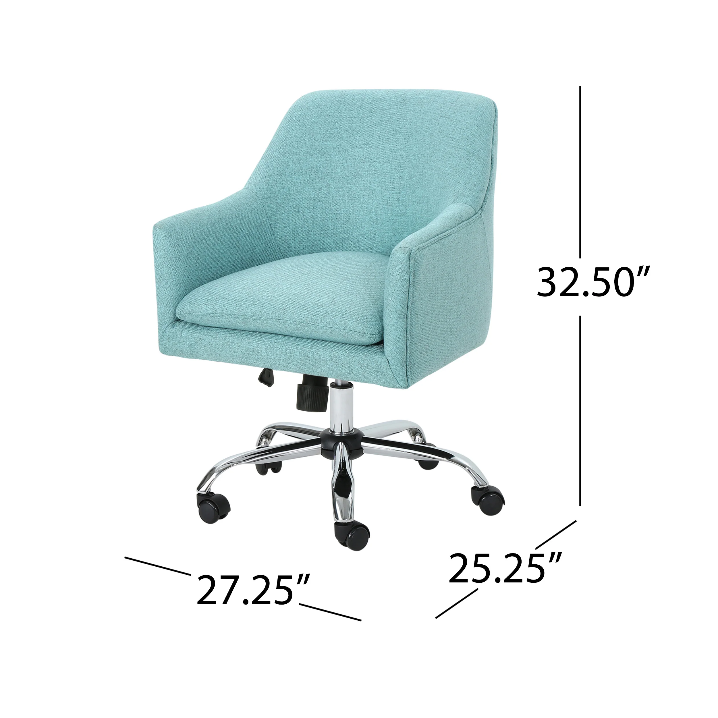 Morgan Mid Century Modern Fabric Home Office Chair with Chrome Base - furnishings