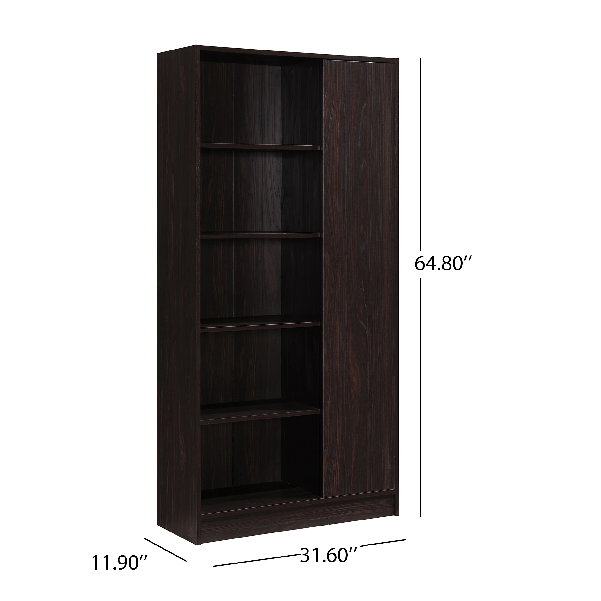 Ely Mid Century Modern Office Desk And Bookcase Set - furnishings