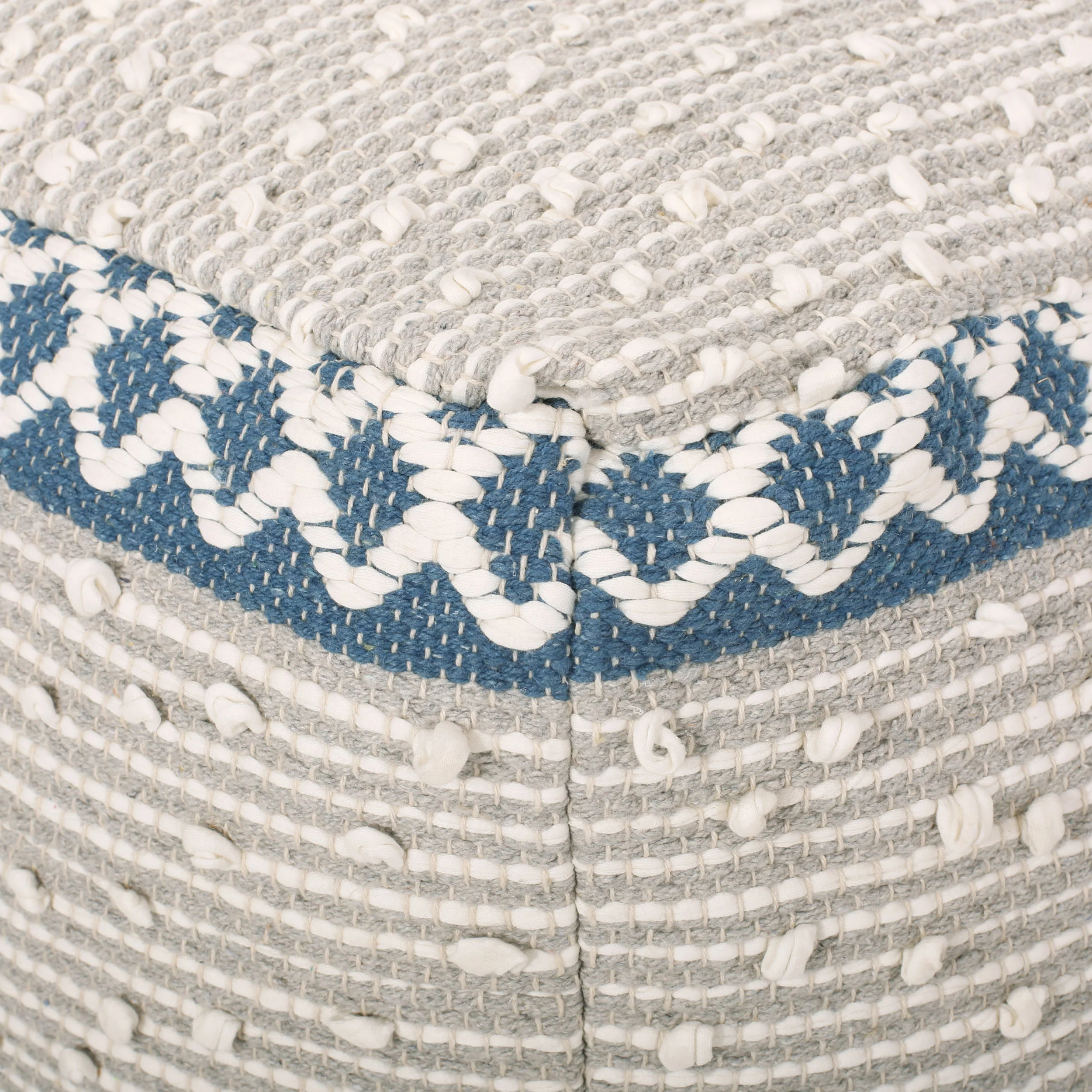 Amiyrah Hand-Crafted Cotton Cube Pouf - furnishings