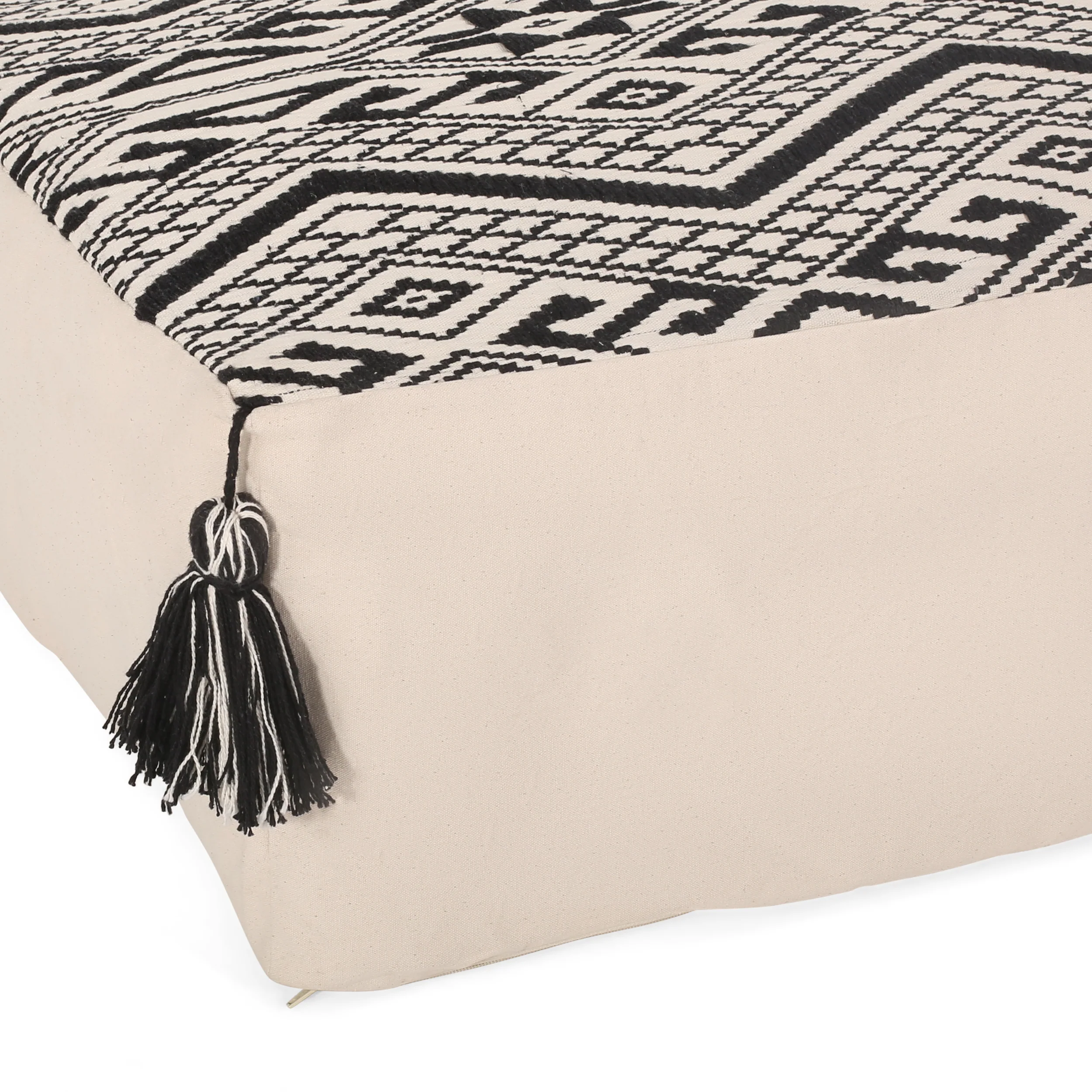 Leilana Boho Rectangular Bean Bag Ottoman - furnishings