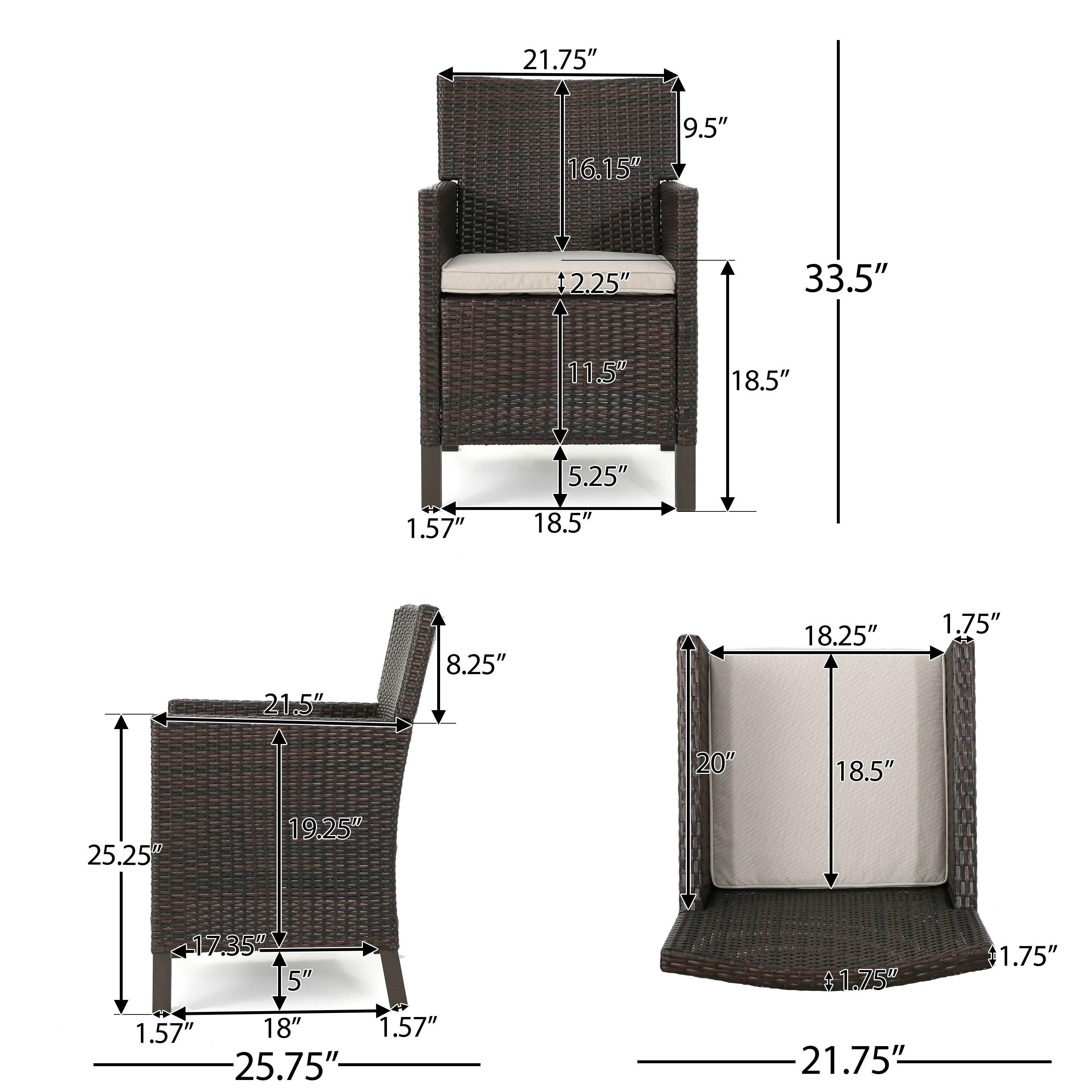 Winford Outdoor 9 Piece Wicker Dining Set with Water Resistant Cushions - furnishings