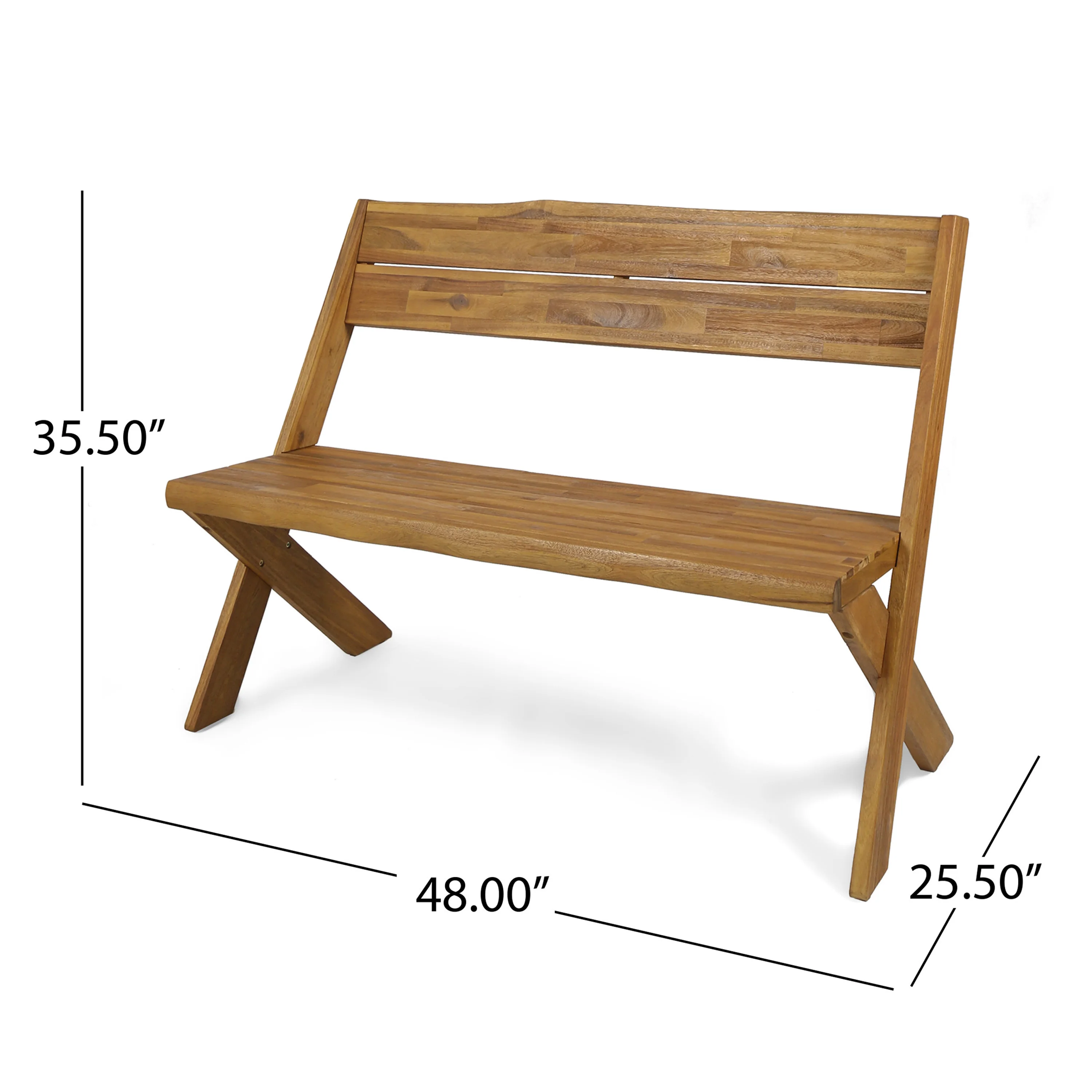 Irene Outdoor Acacia Wood Bench - furnishings