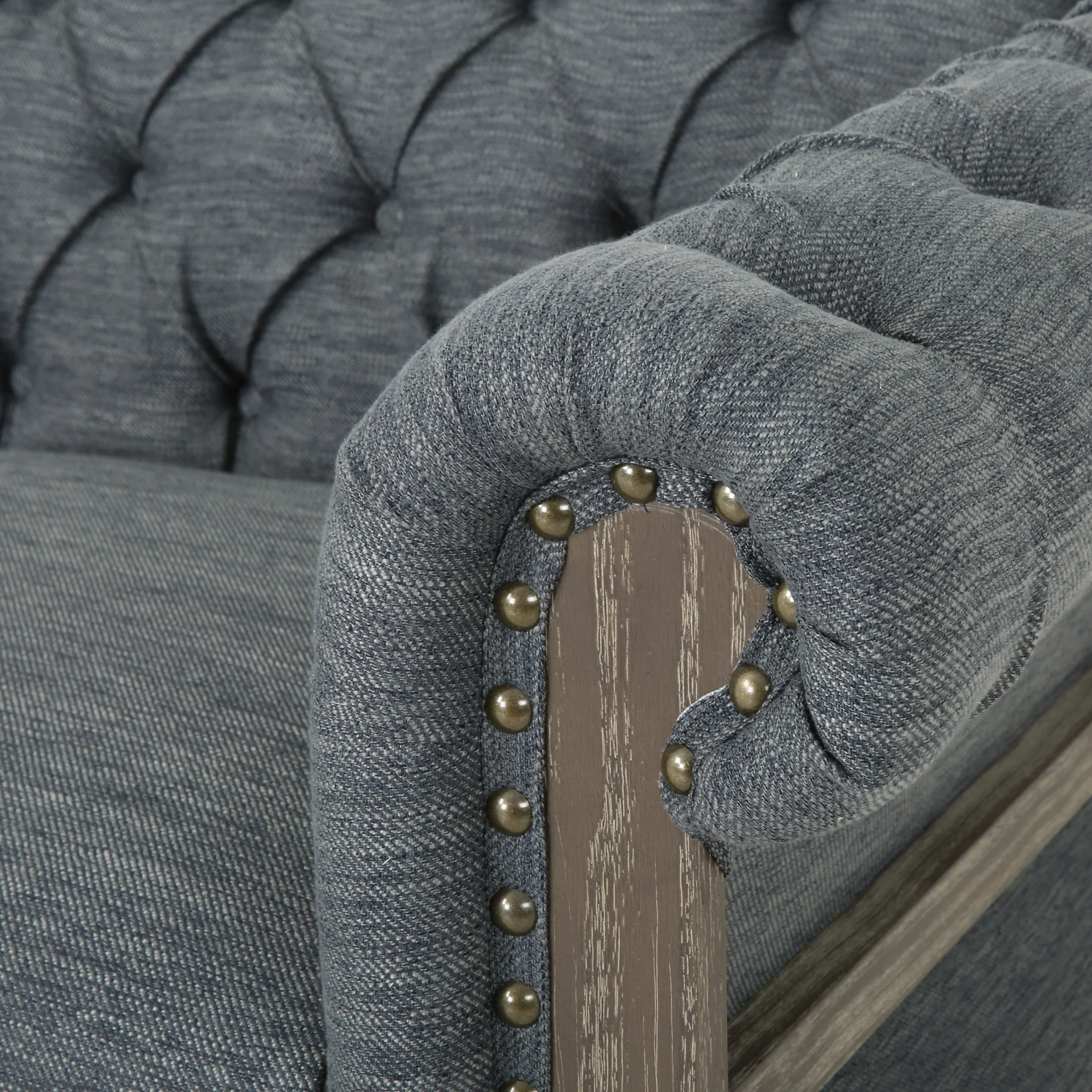 Bowes Chesterfield Tufted 3 Seater Sofa with Nailhead Trim - furnishings