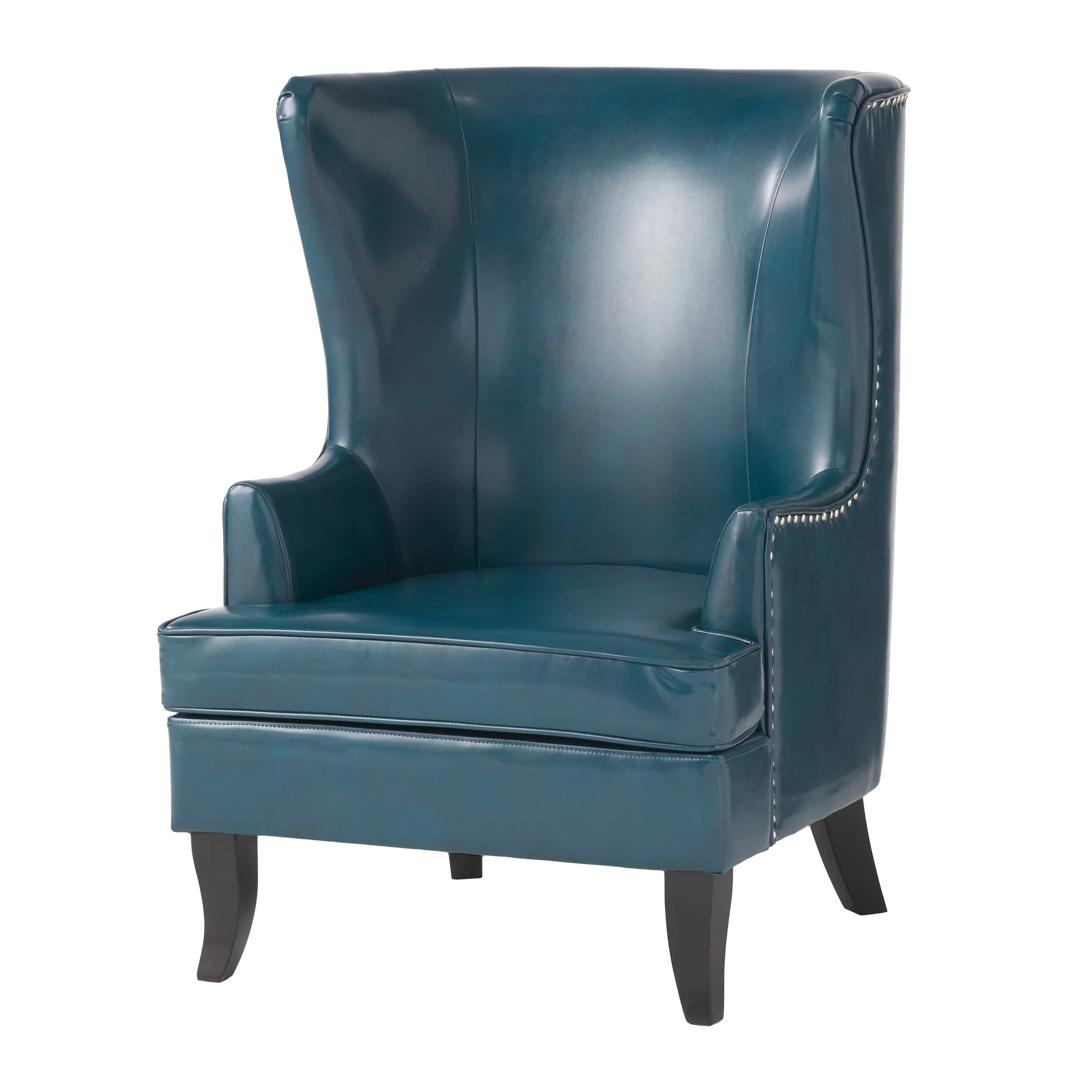 Jameson Leather High Back Wingback Armchair - furnishings