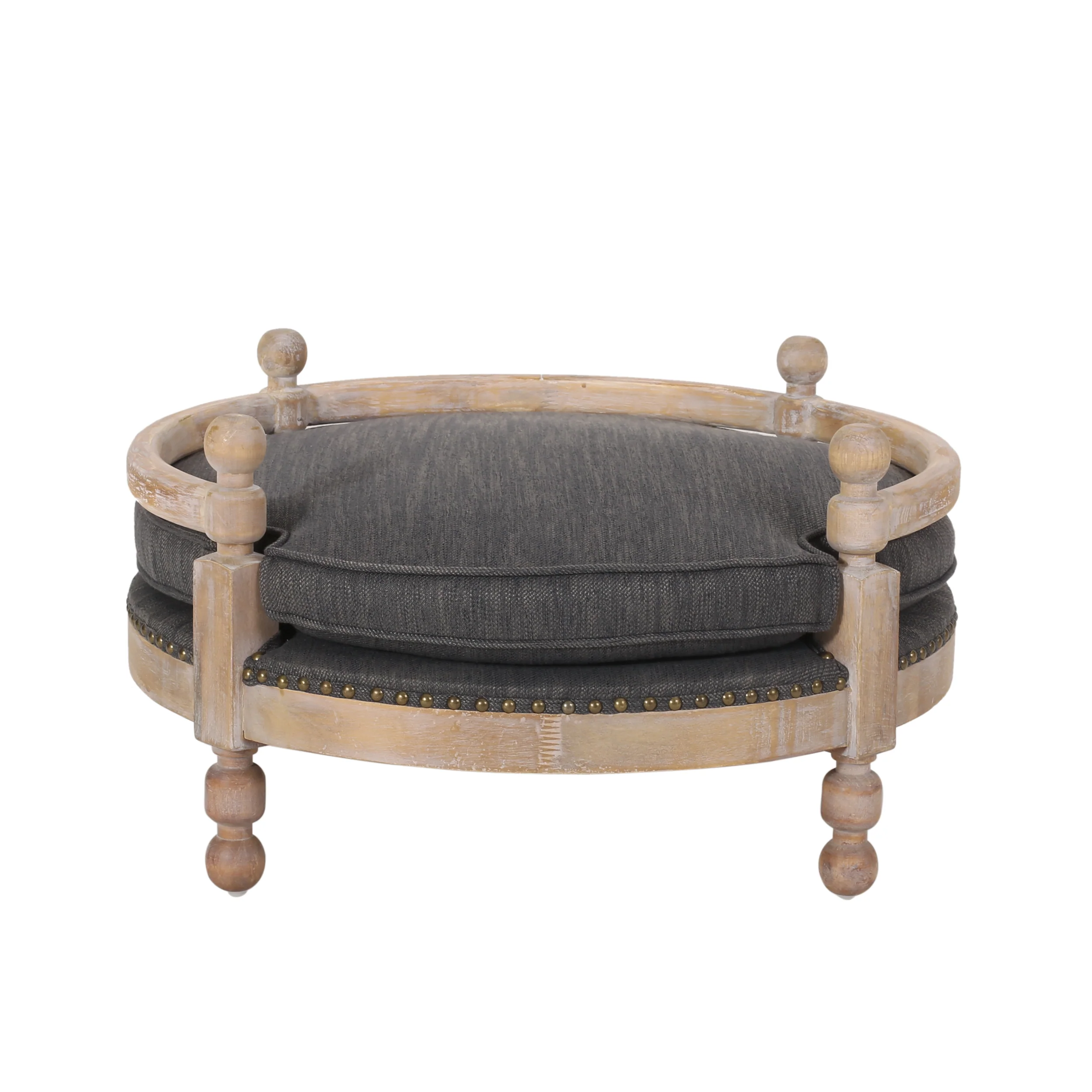 Corbett Contemporary Upholstered Medium Pet Bed with Wood Frame - furnishings