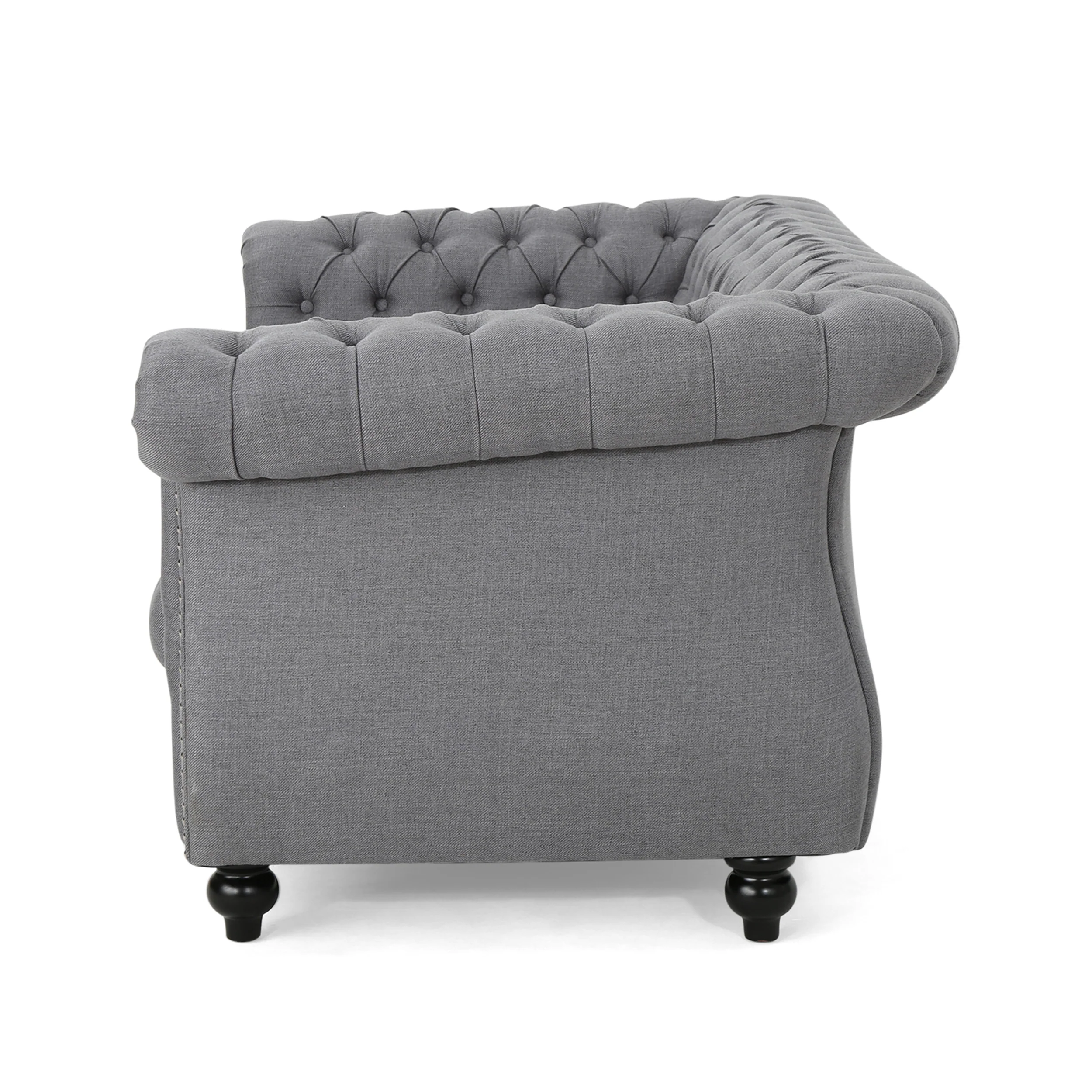 Kyle Traditional Chesterfield Fabric Loveseat Sofa - furnishings