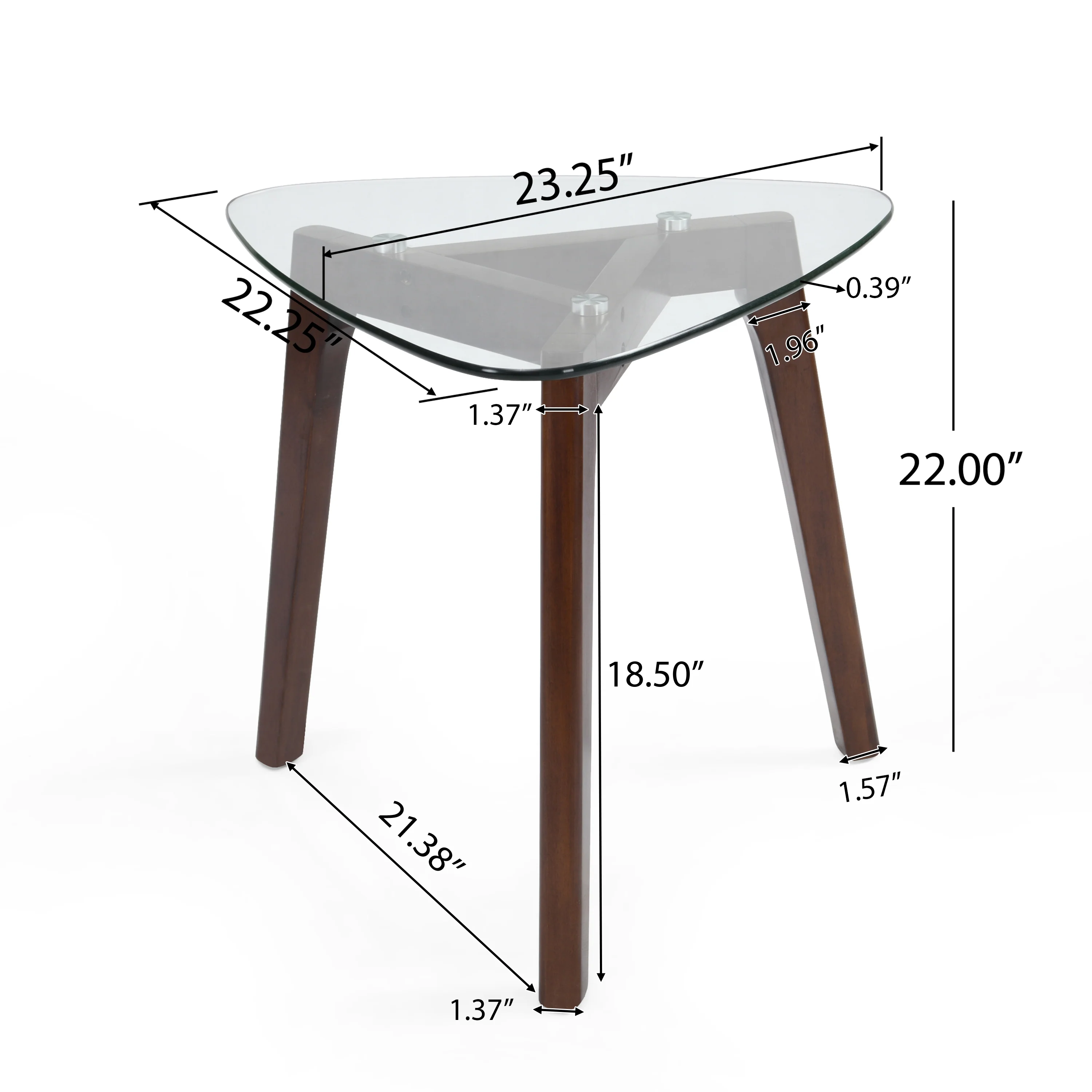 Mosier Mid-Century Modern End Table with Glass Top - furnishings