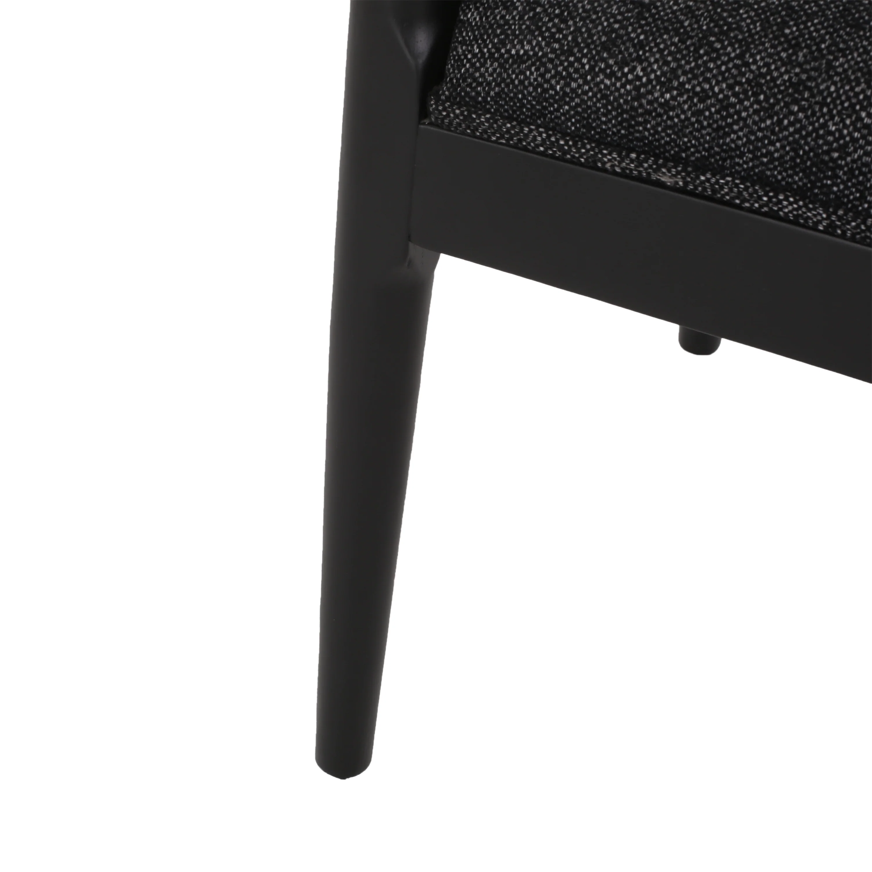 Shelton Mid Century Modern Fabric Upholstered Wood 5 Piece Dining Set, Black Textured Tweed and Black - furnishings
