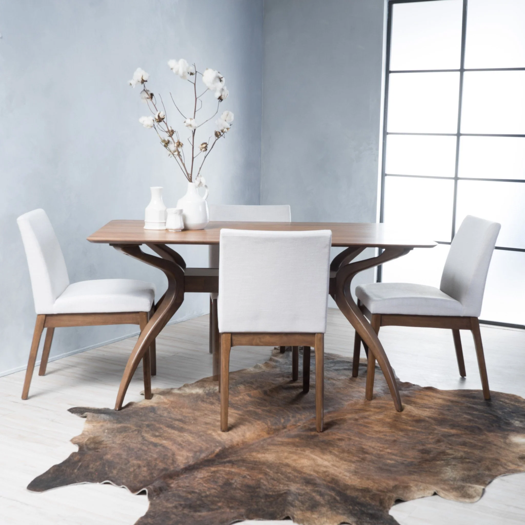 Katherine Mid-Century Modern 5 Piece Dining Set - furnishings