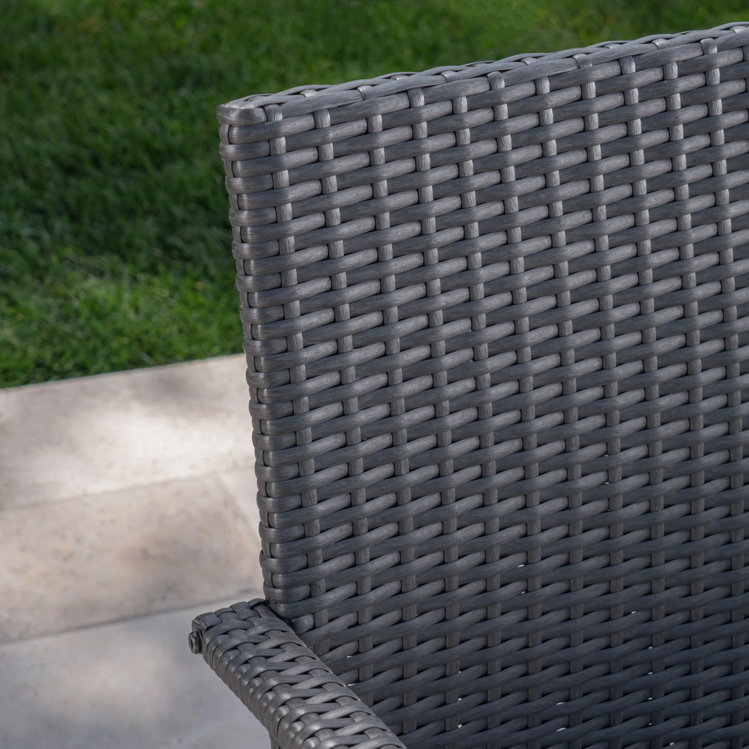 Jasmine Outdoor 7 Piece Wicker Hexagon Dining Set with Water Resistant Chairs - furnishings