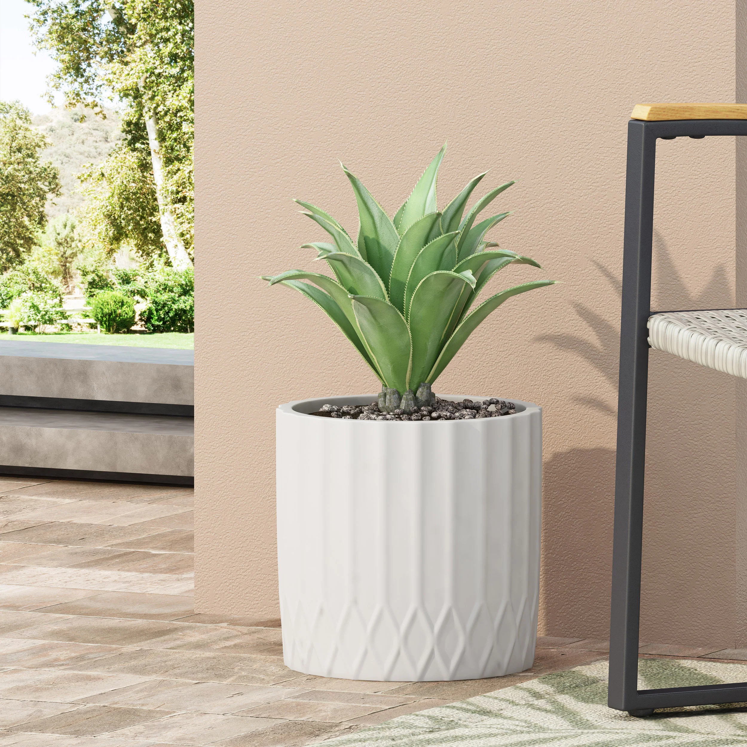 Morelos Outdoor Cast Stone Planter - furnishings