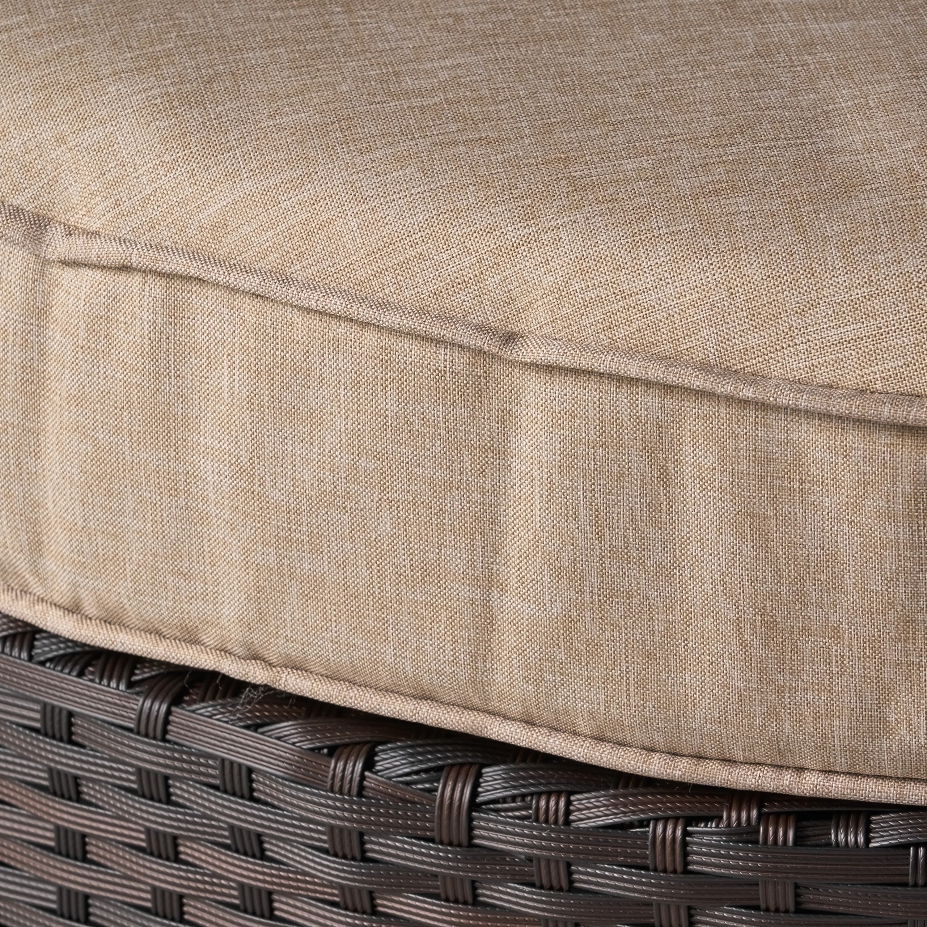 Boden Outdoor Wicker Ottoman with Cushion - furnishings