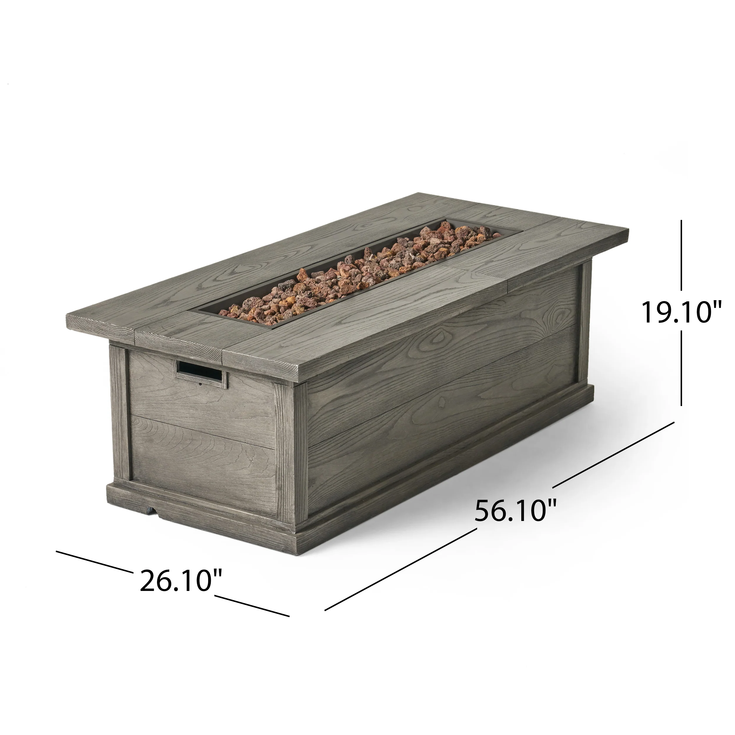 Suzanne Sophia Outdoor 7 Piece Acacia Wood Chat Set with Fire Pit - furnishings
