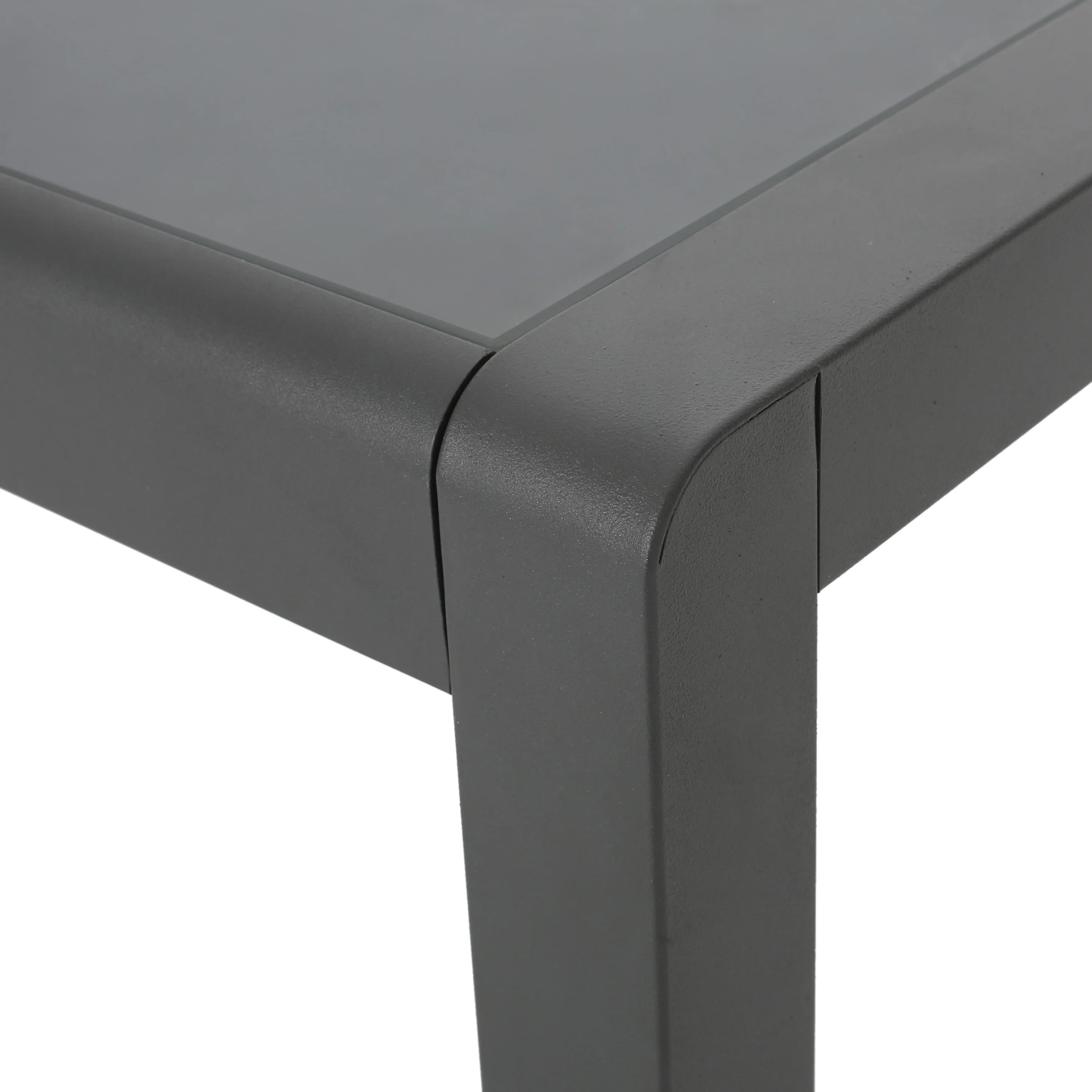 Cherie Outdoor Modern 6 Seater Aluminum Dining Set with Tempered Glass Table Top - furnishings