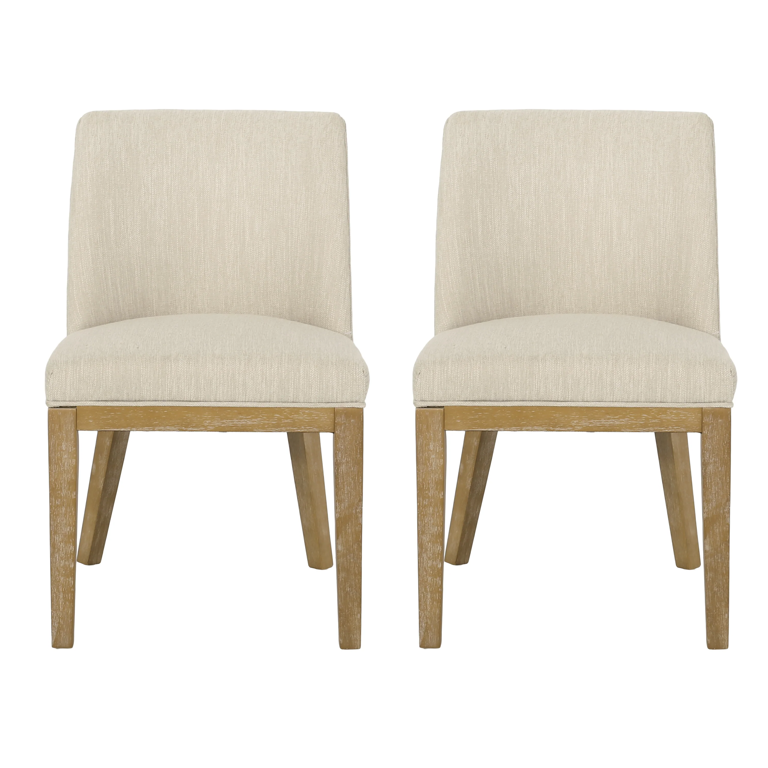 Boise Contemporary Fabric Upholstered Wood Dining Chairs, Set of 2 - furnishings