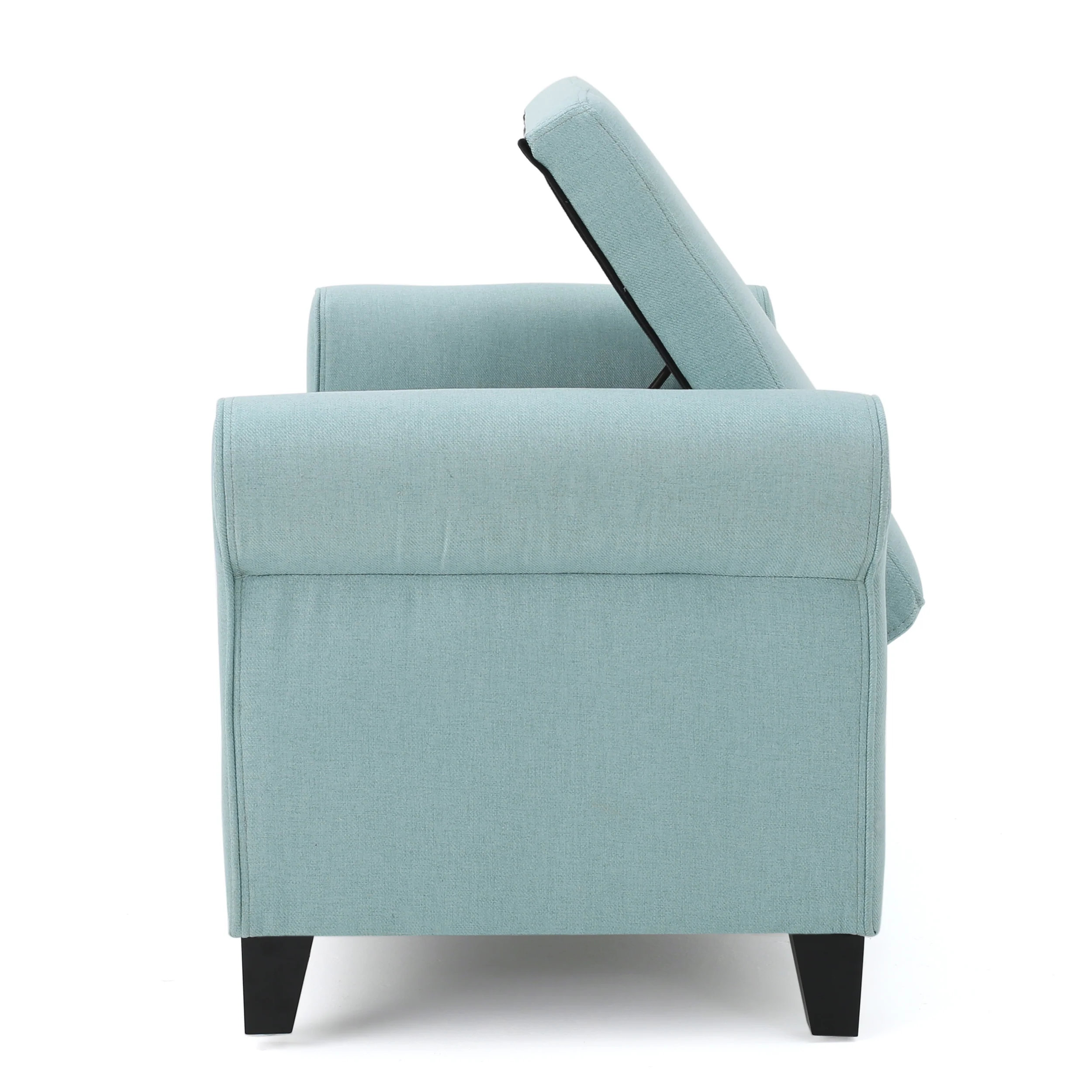 Danbury Contemporary Fabric Upholstered Storage Ottoman Bench with Rolled Arms - furnishings