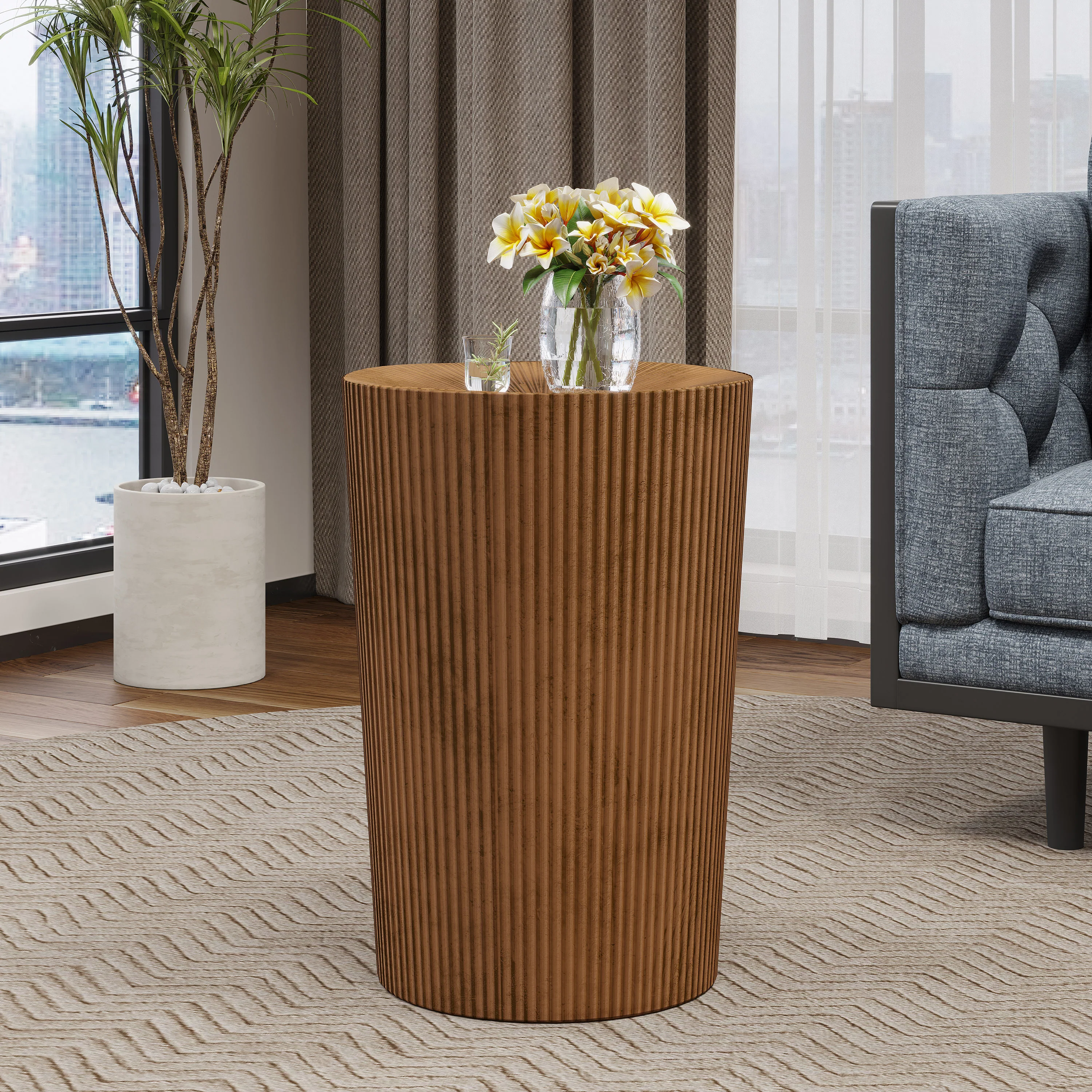 Pamsha Modern Iron Sunburst Side Table - furnishings