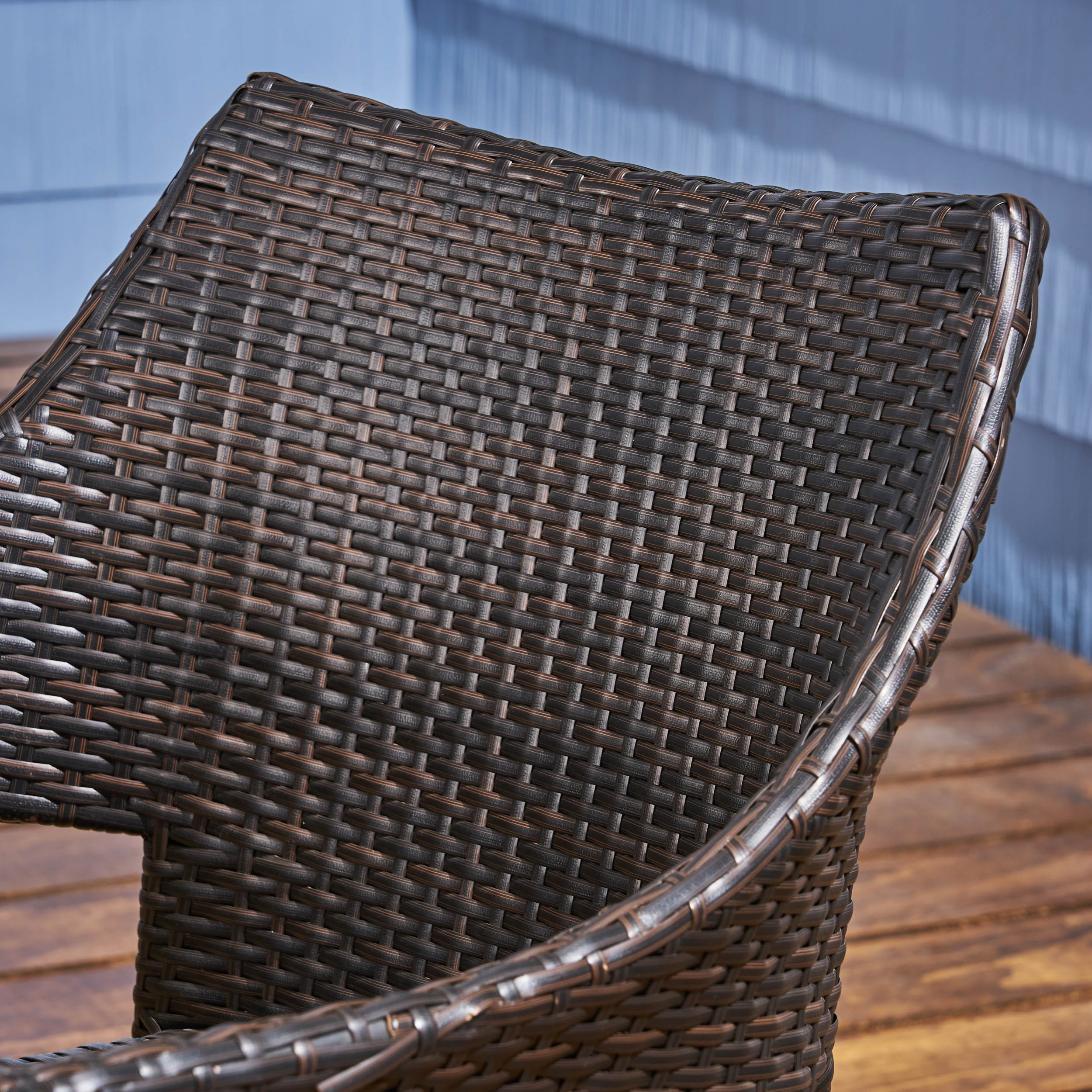 Cason Outdoor 6-Seater Wood and Wicker Chair and Bench Dining Set - furnishings