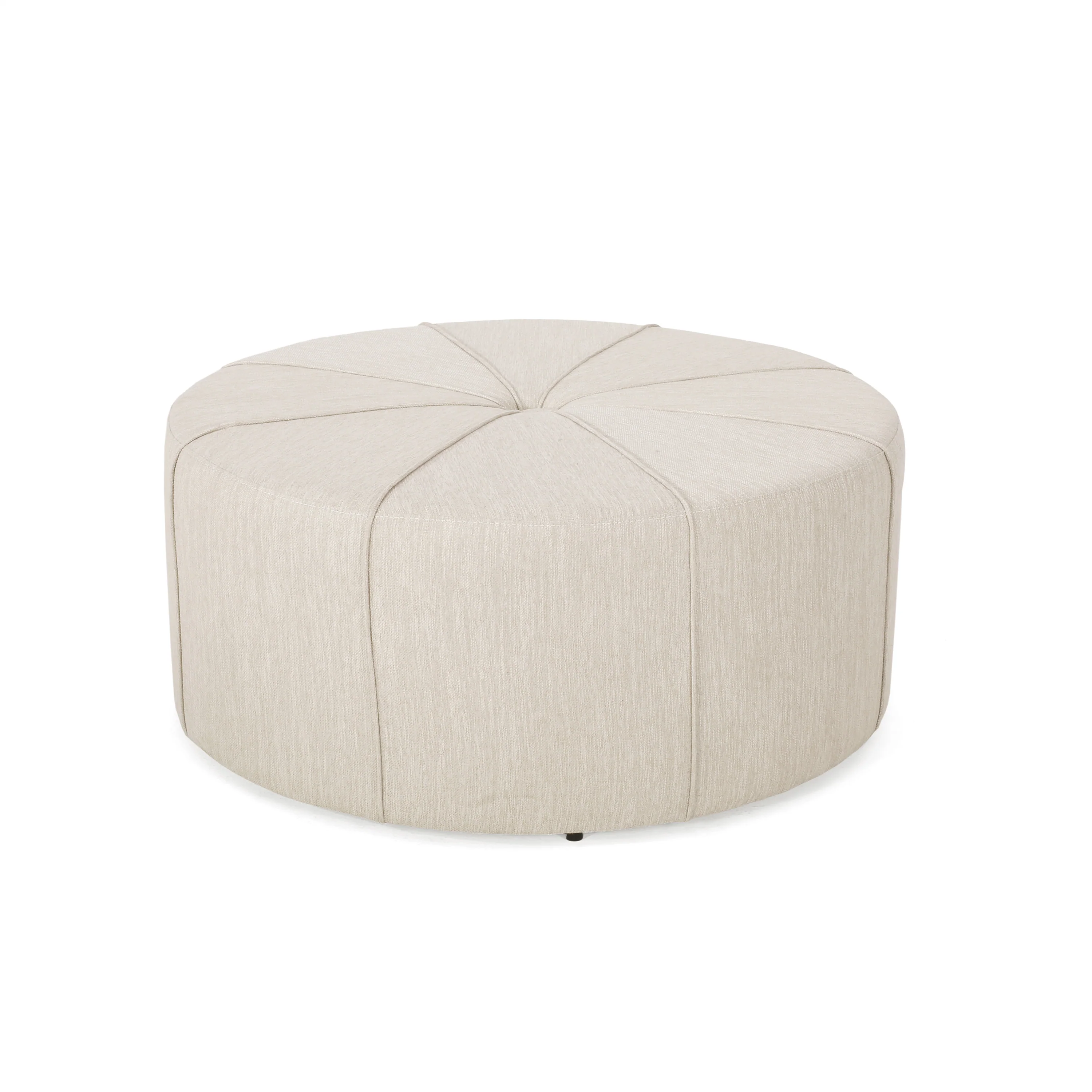 Gowen Fabric Upholstered Round Ottoman - furnishings