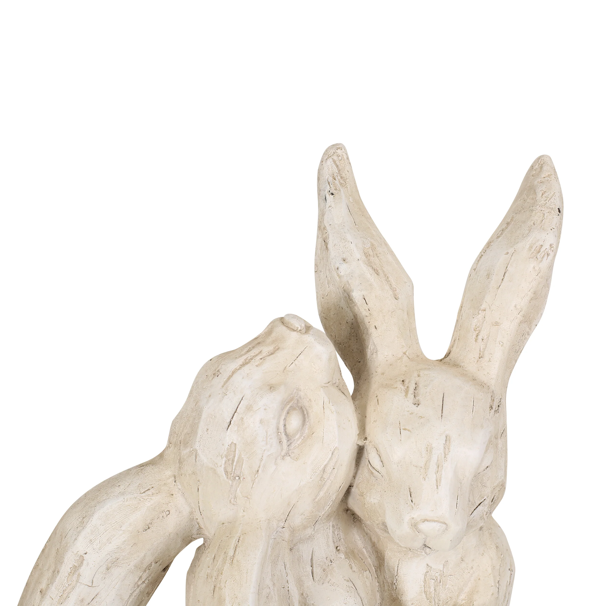 Russel Outdoor Rabbit Couple Garden Statue, White - furnishings