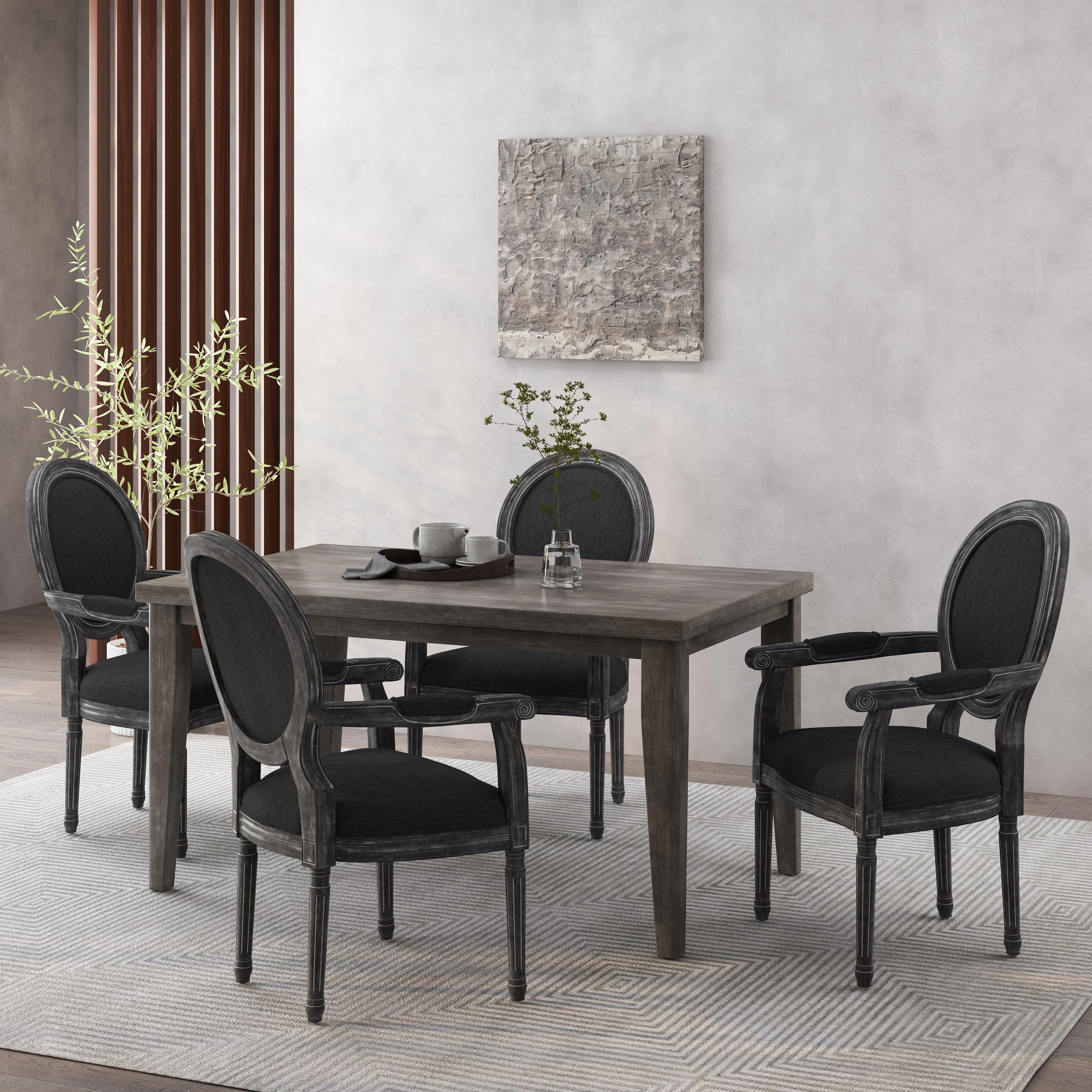 Aisenbrey French Country Wood Upholstered Dining Chair - furnishings