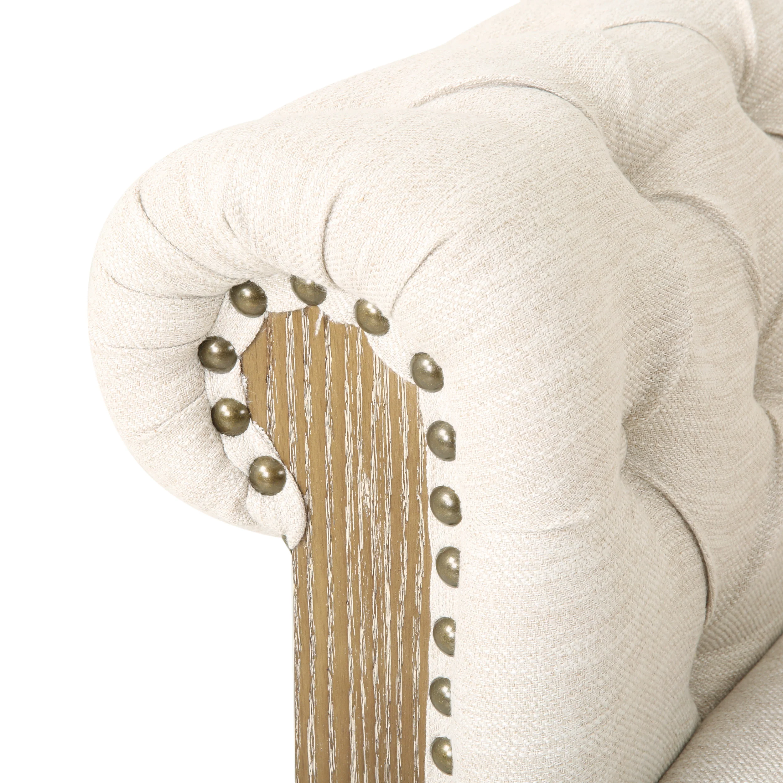 Alejandro Chesterfield Tufted Fabric Club Chairs with Nailhead Trim, Set of 2 - furnishings