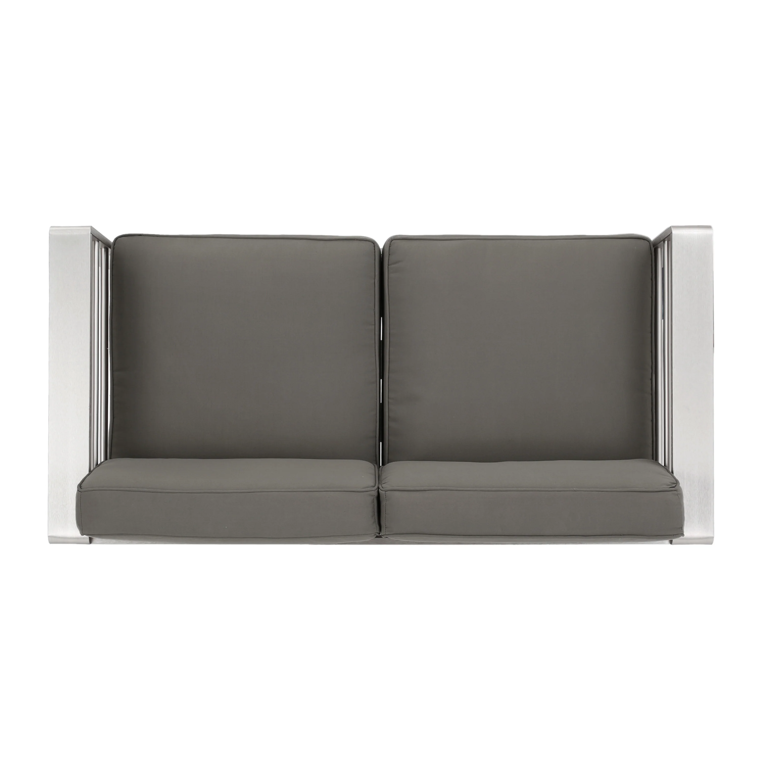 Crested Bay 5pc Modern Outdoor Aluminum Sofa & Chairs Set With Fire Pit - furnishings
