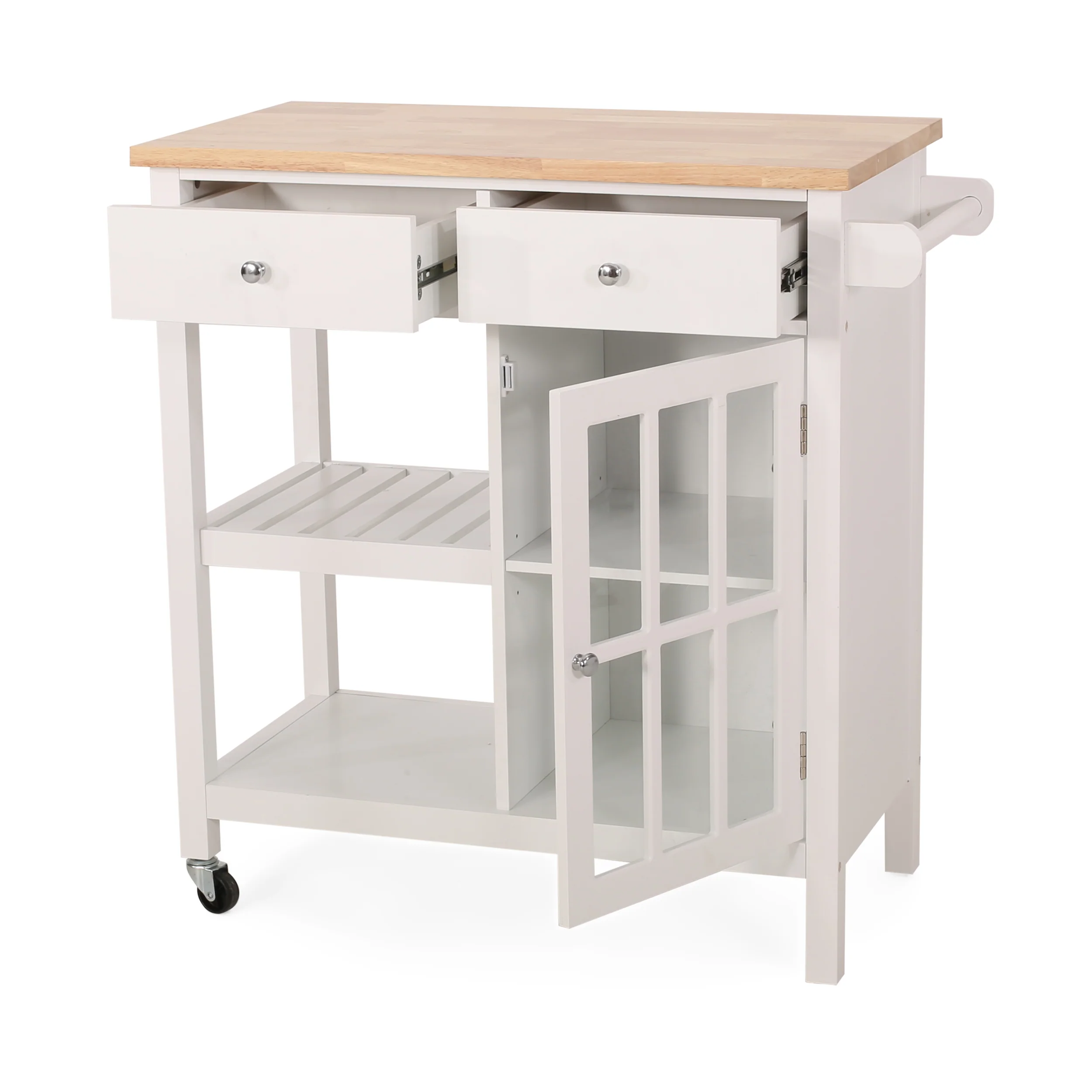 Aidah Contemporary Kitchen Cart with Wheels - furnishings