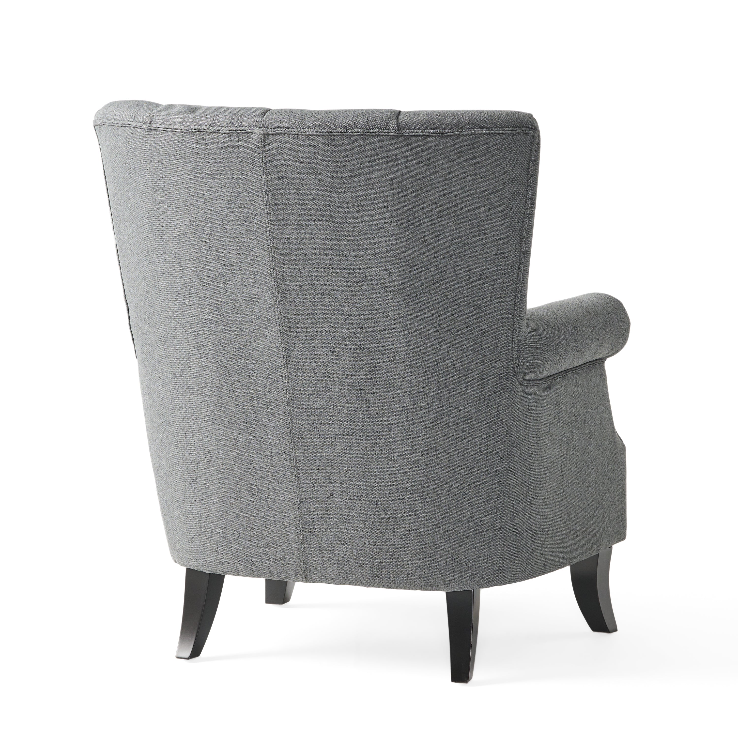 Ezra Contemporary Channel Stitch Upholstered Fabric Club Chair - furnishings
