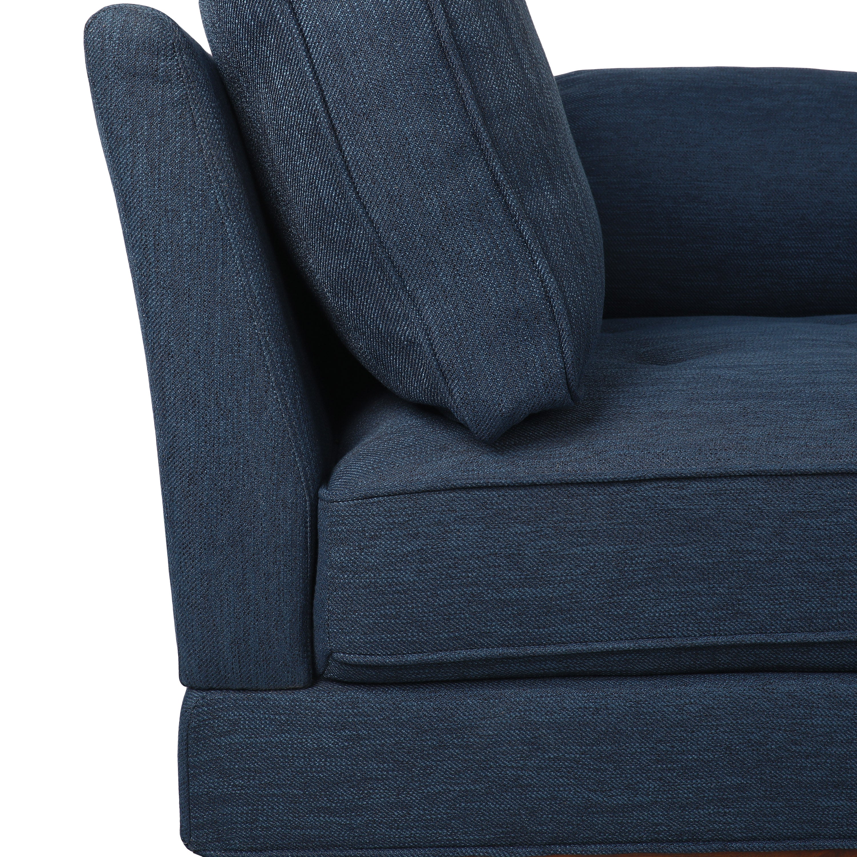 Neel Contemporary Fabric Tufted Chaise Lounge with Bolster Pillow - furnishings