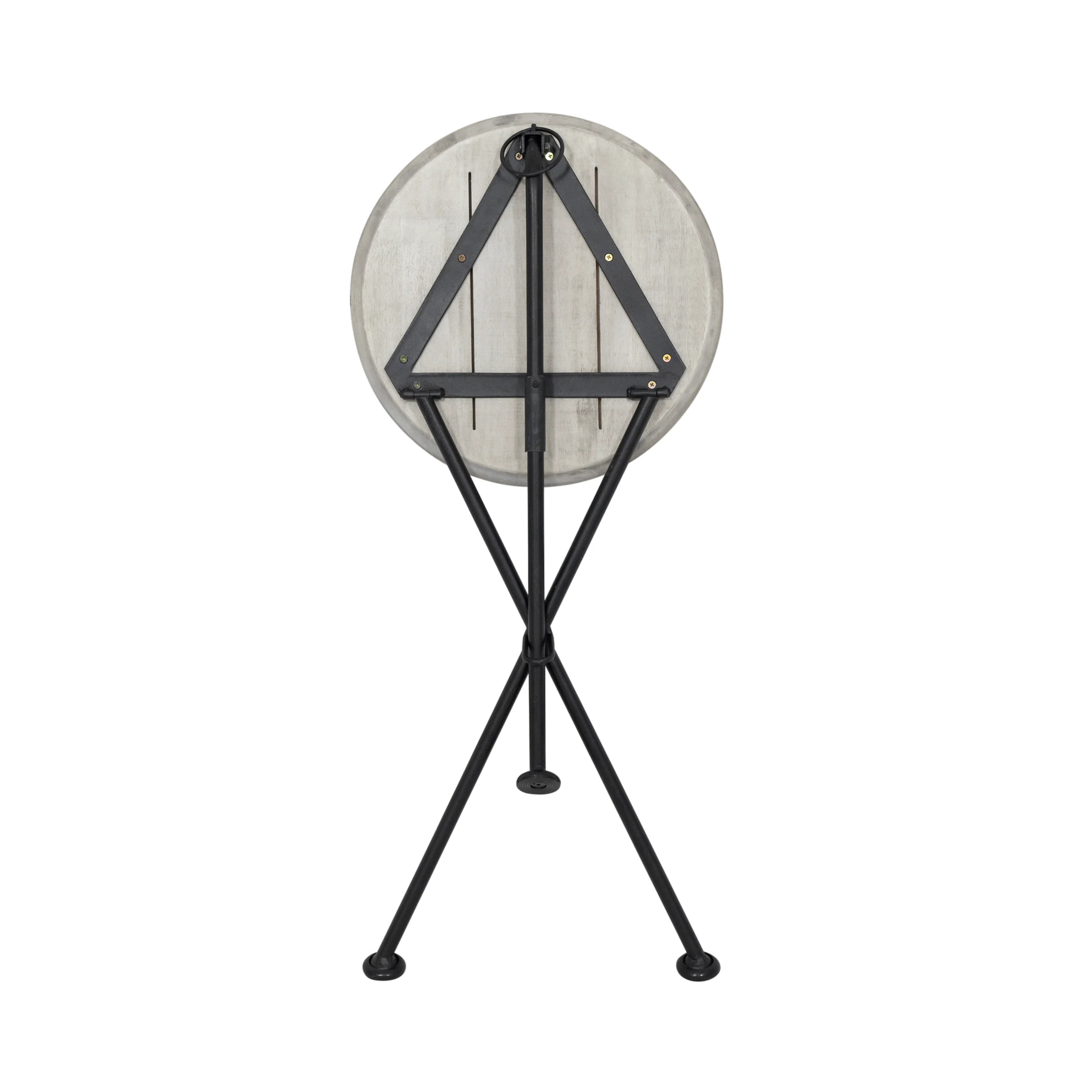 Lily Indoor Portable Foldable Light Gray Finished Acacia Wood Side Table - furnishings