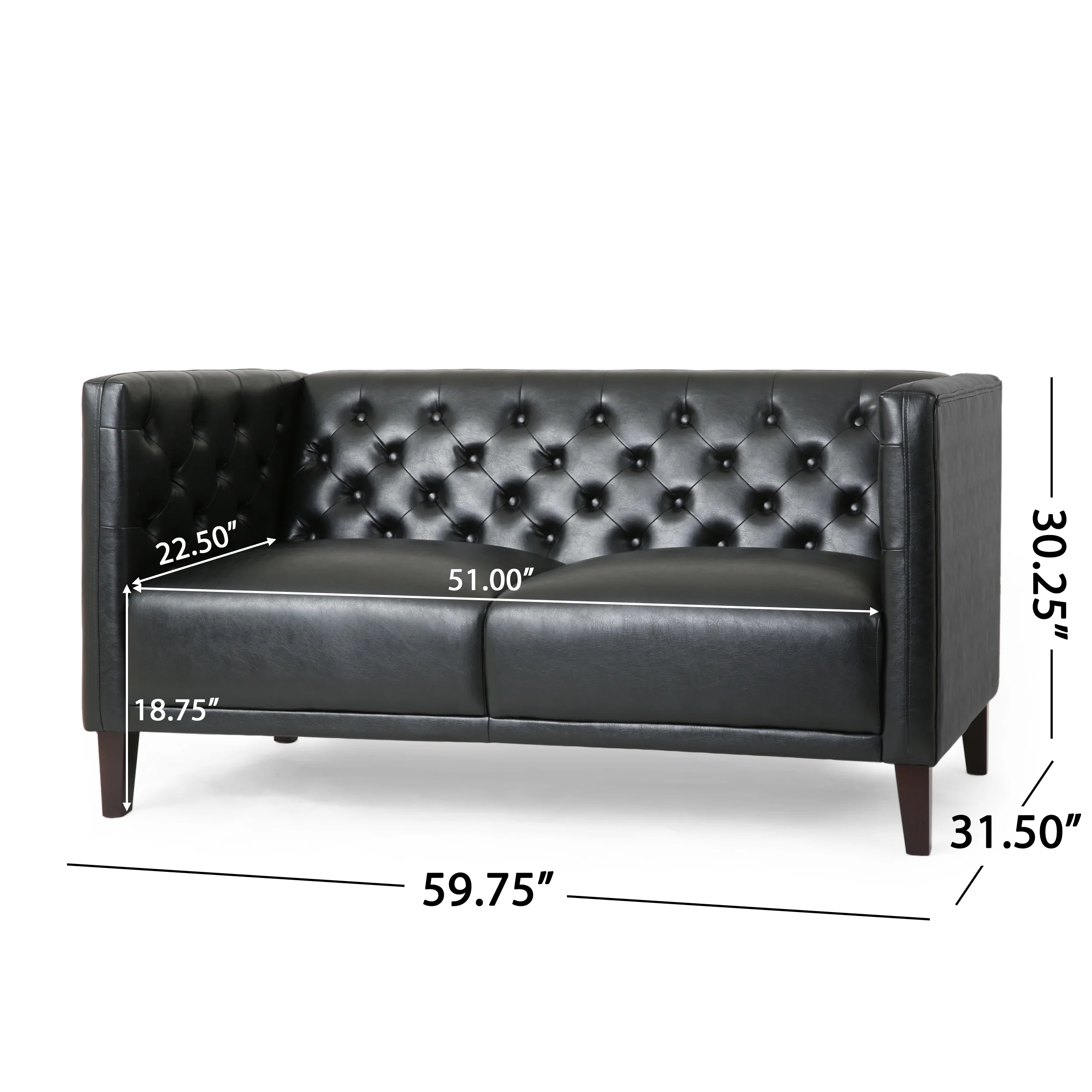 Drache Contemporary Upholstered Tufted Loveseat - furnishings
