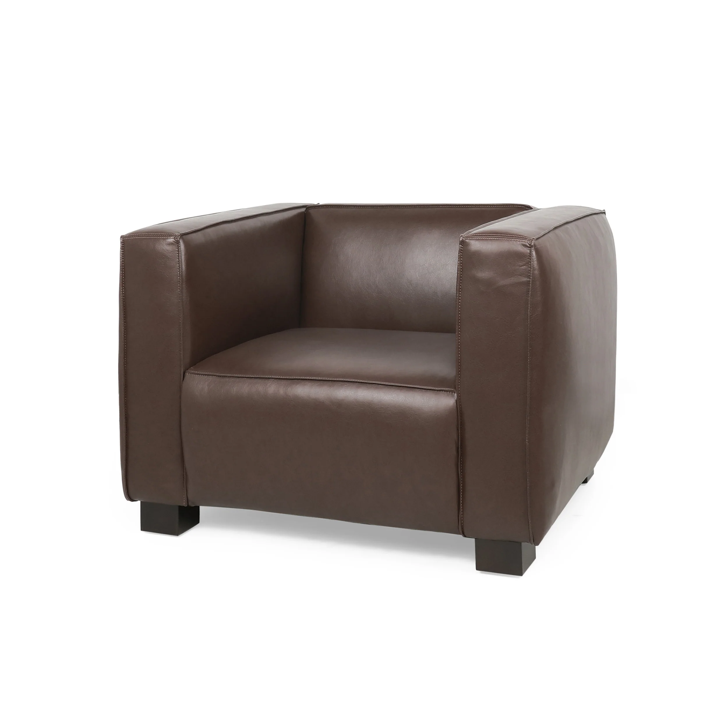 Minkler Contemporary Faux Leather Club Chair - furnishings