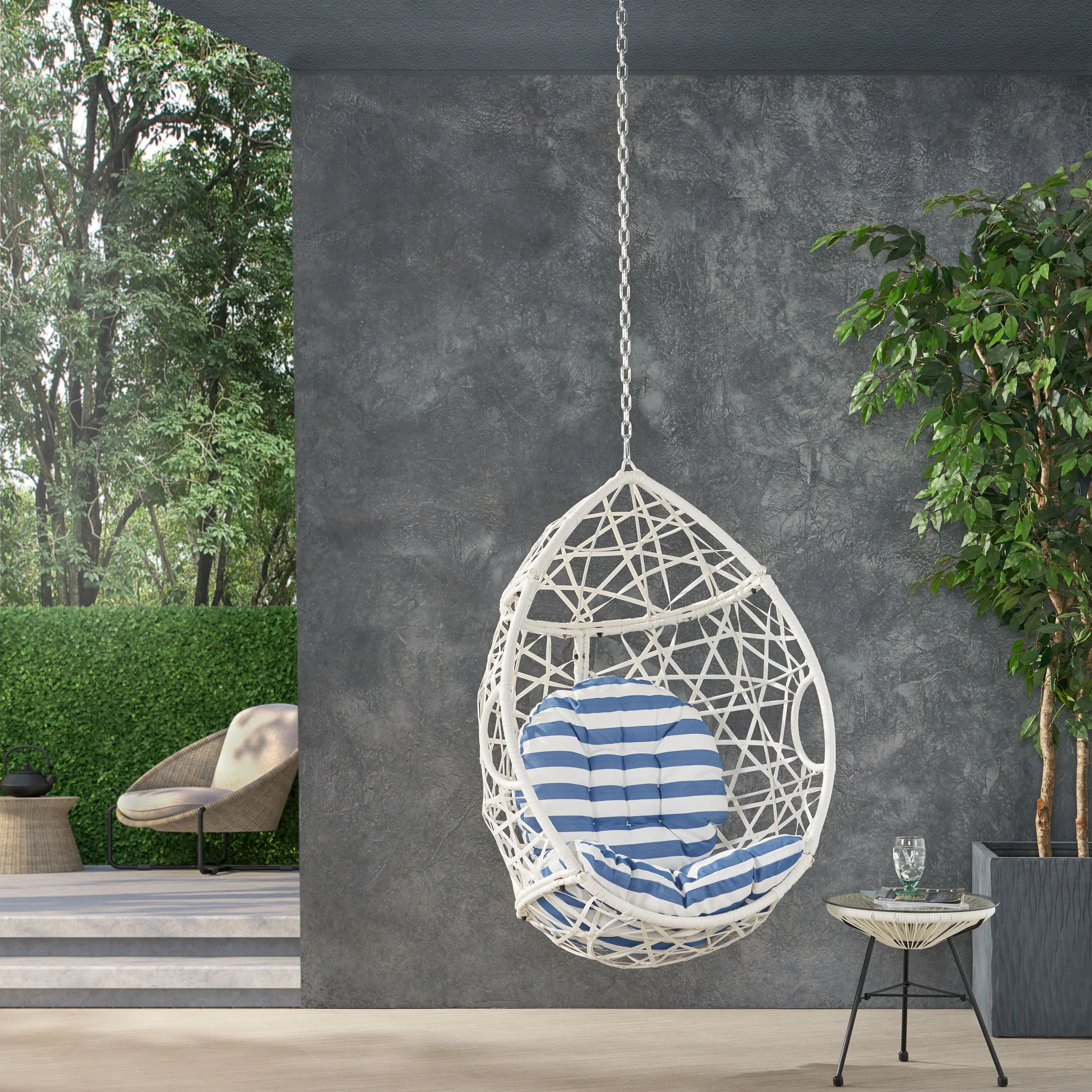 Layden Indoor/Outdoor Wicker Hanging Egg / Teardrop Chair (NO STAND) - furnishings