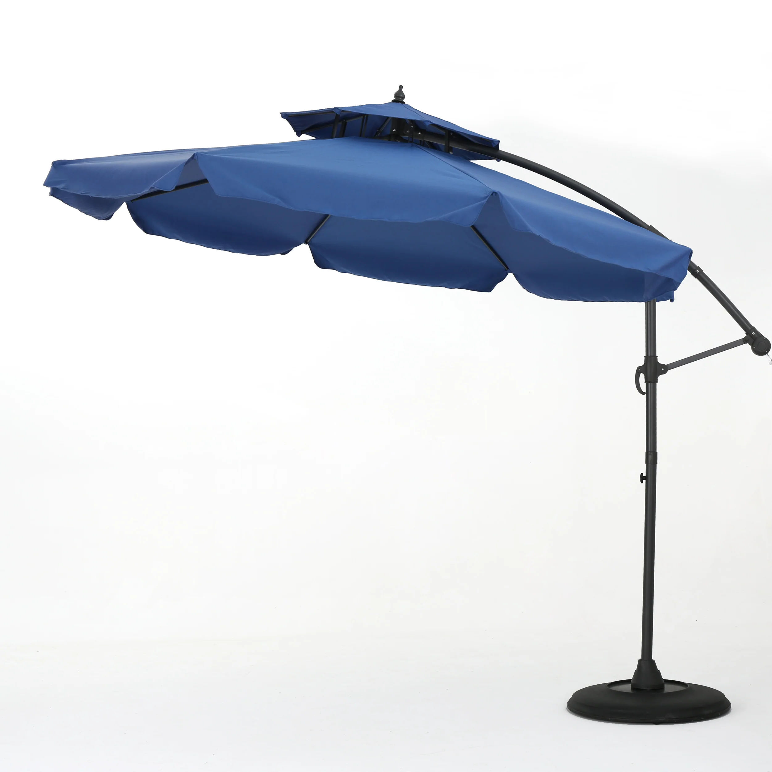 Balrey Outdoor Navy Blue Water Resistant Canopy Sunshade with Base - furnishings