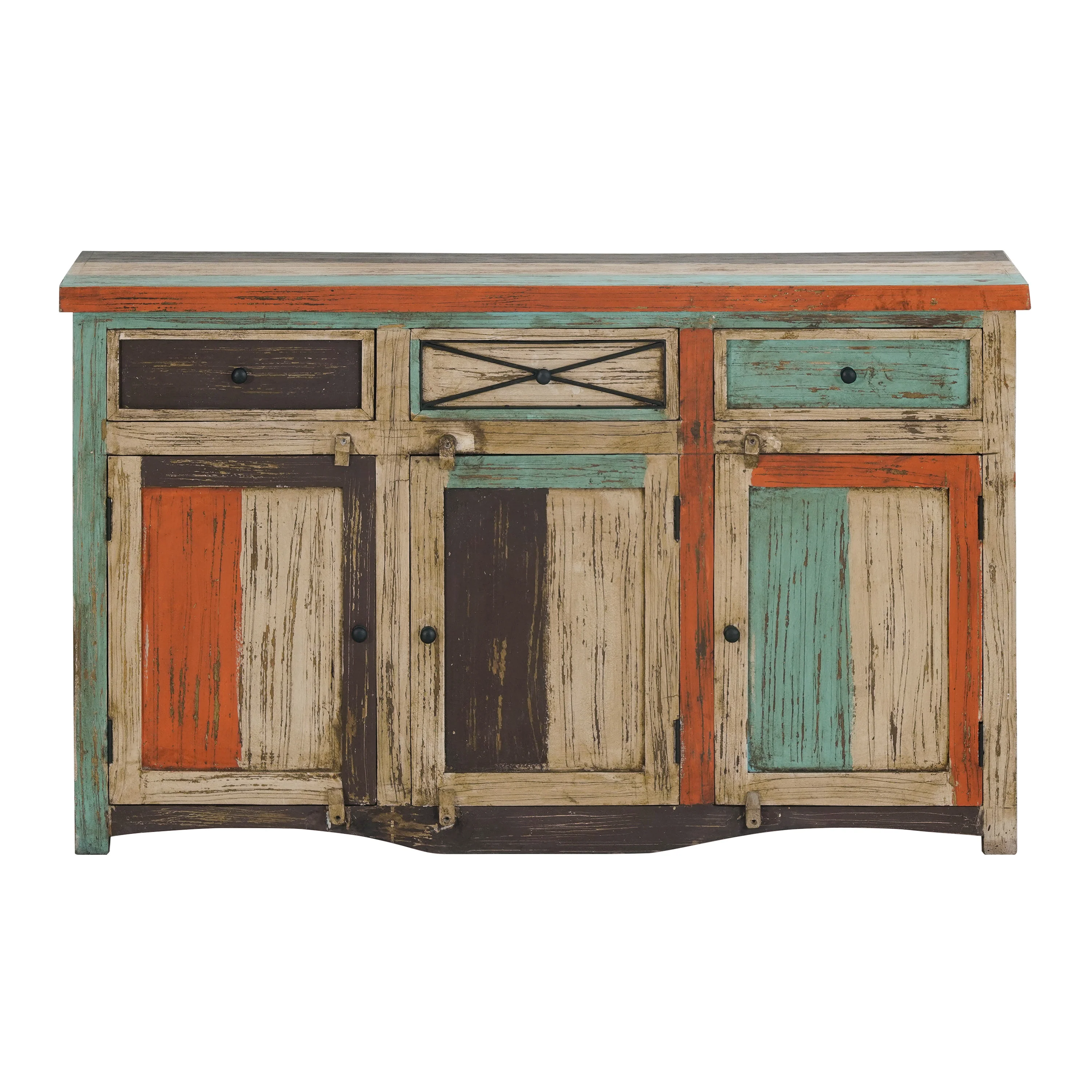 Tracey Handmade Distressed Mango Wood 56 Inch Sideboard, Multicolored - furnishings