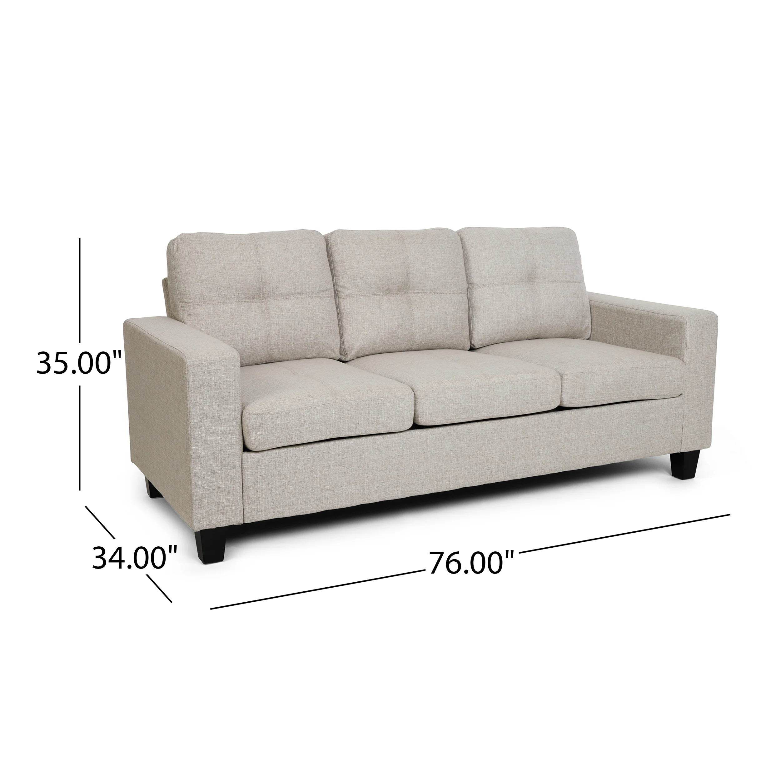 Viviana Three Seater Sofa with Wood Legs - furnishings