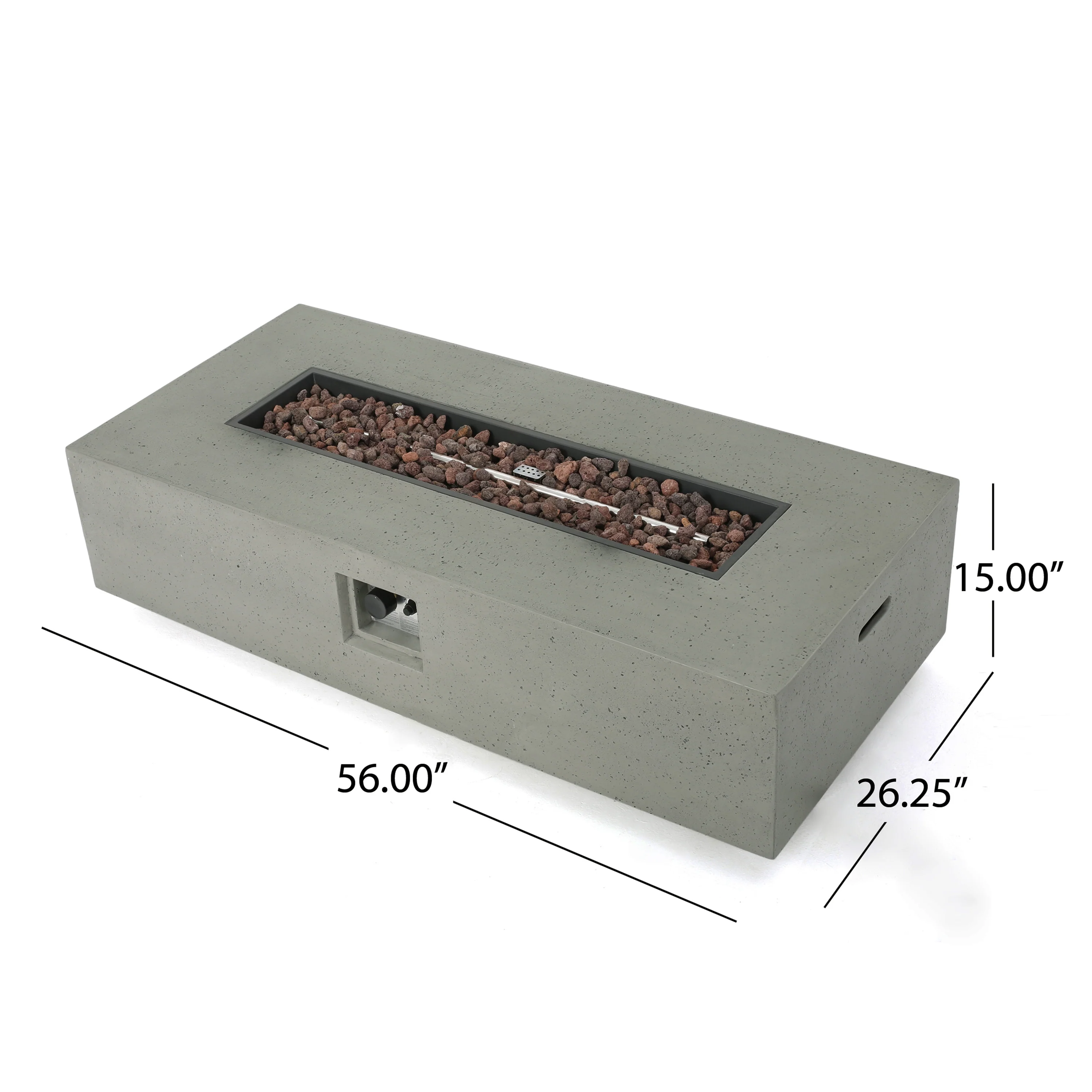 Jaxon Outdoor 50,000 BTU Rectangular Fire Table with Tank Holder - furnishings