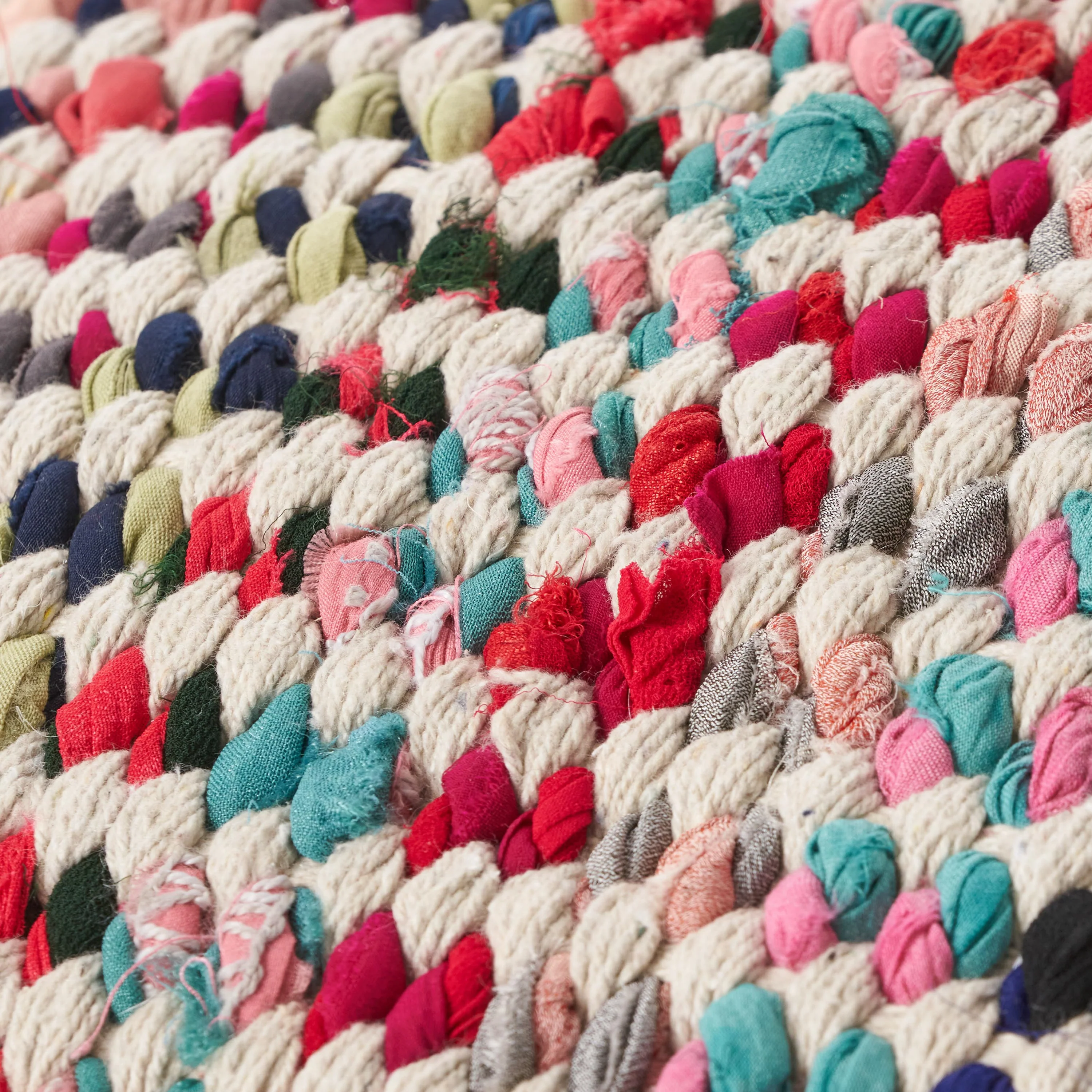 Marcela Handcrafted Boho Fabric Pouf - furnishings