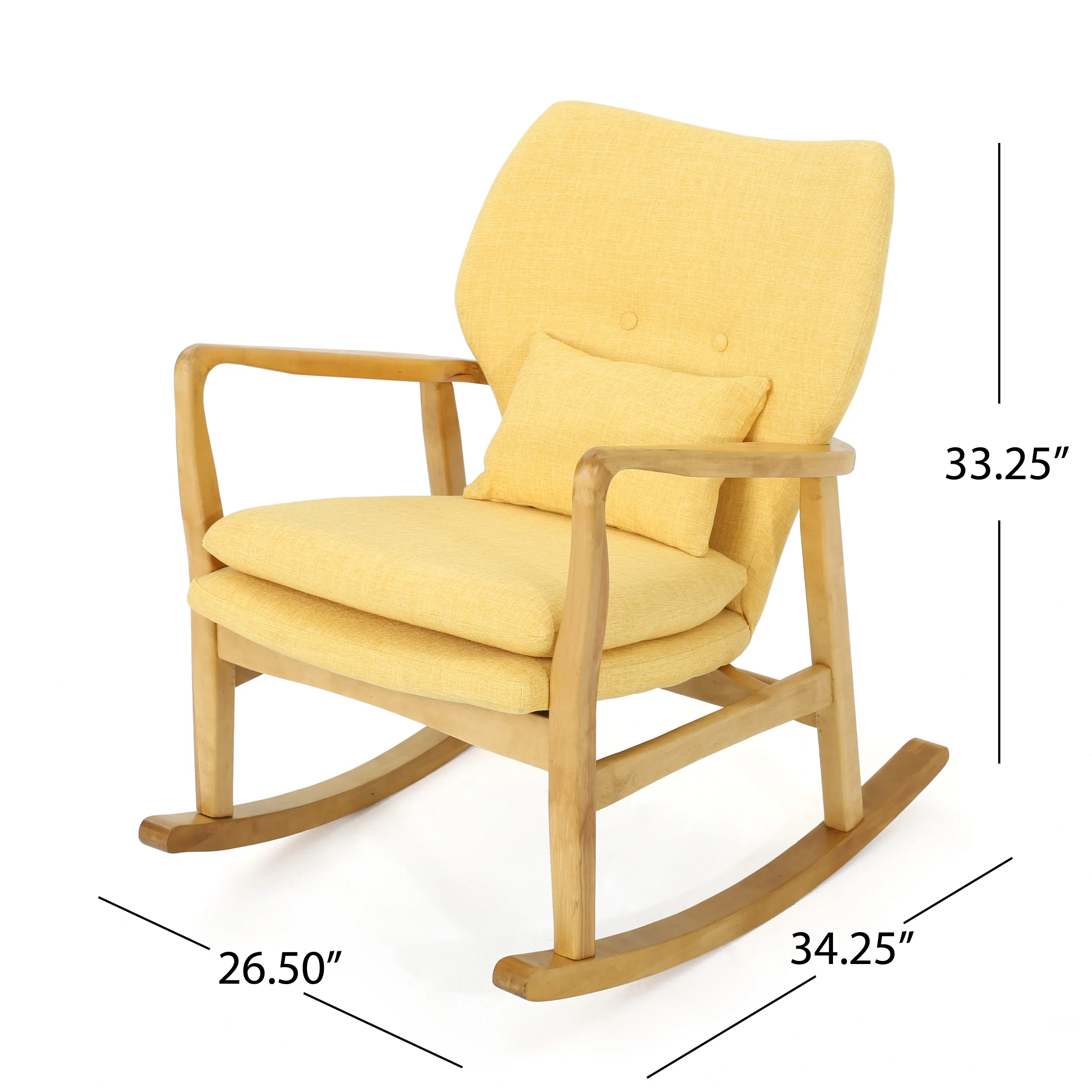 Balen Mid Century Modern Fabric Rocking Chair - furnishings